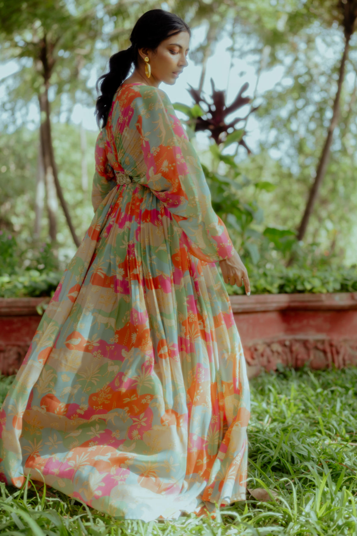 Multicolour kaftan set