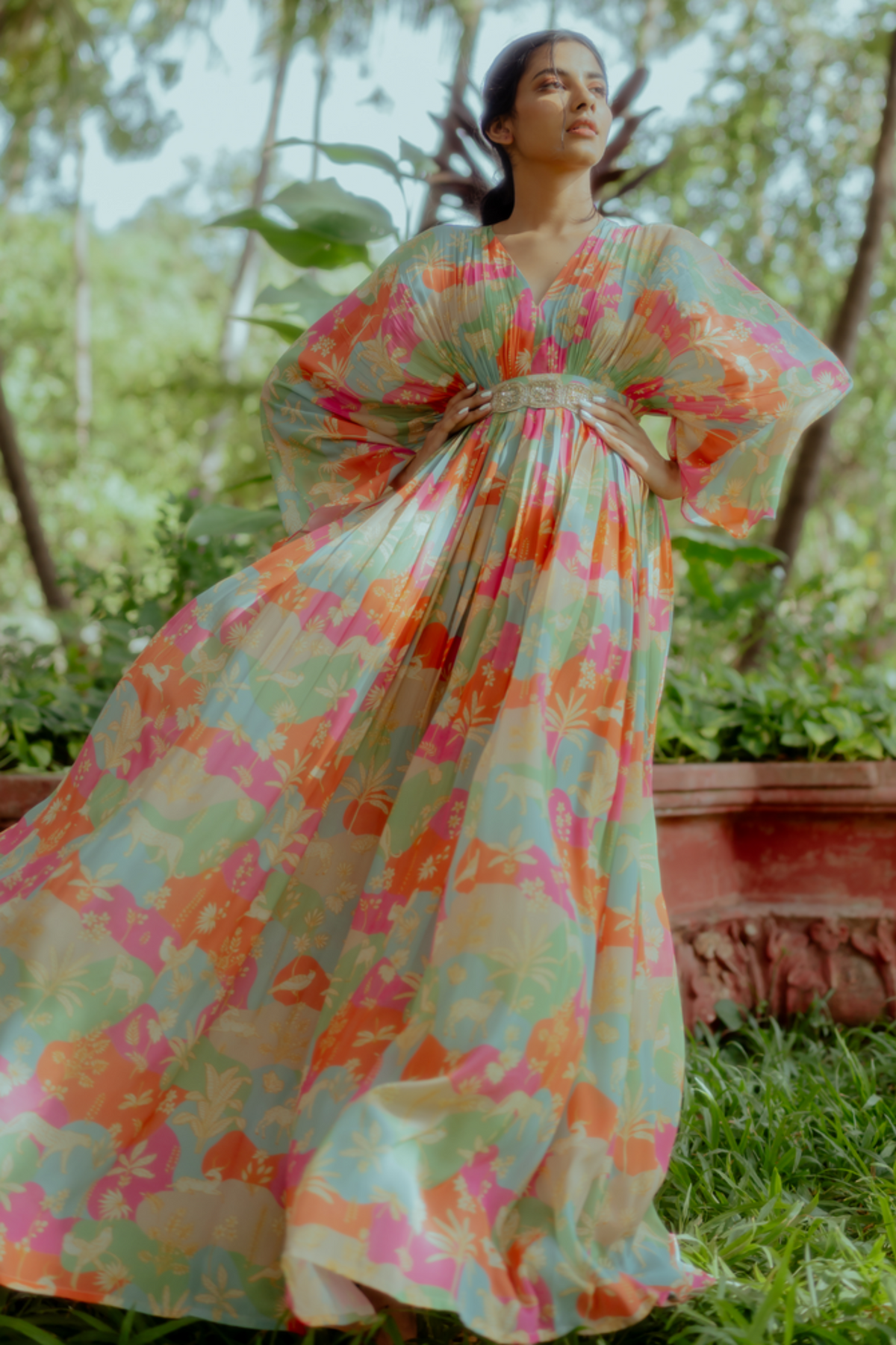 Multicolour kaftan set