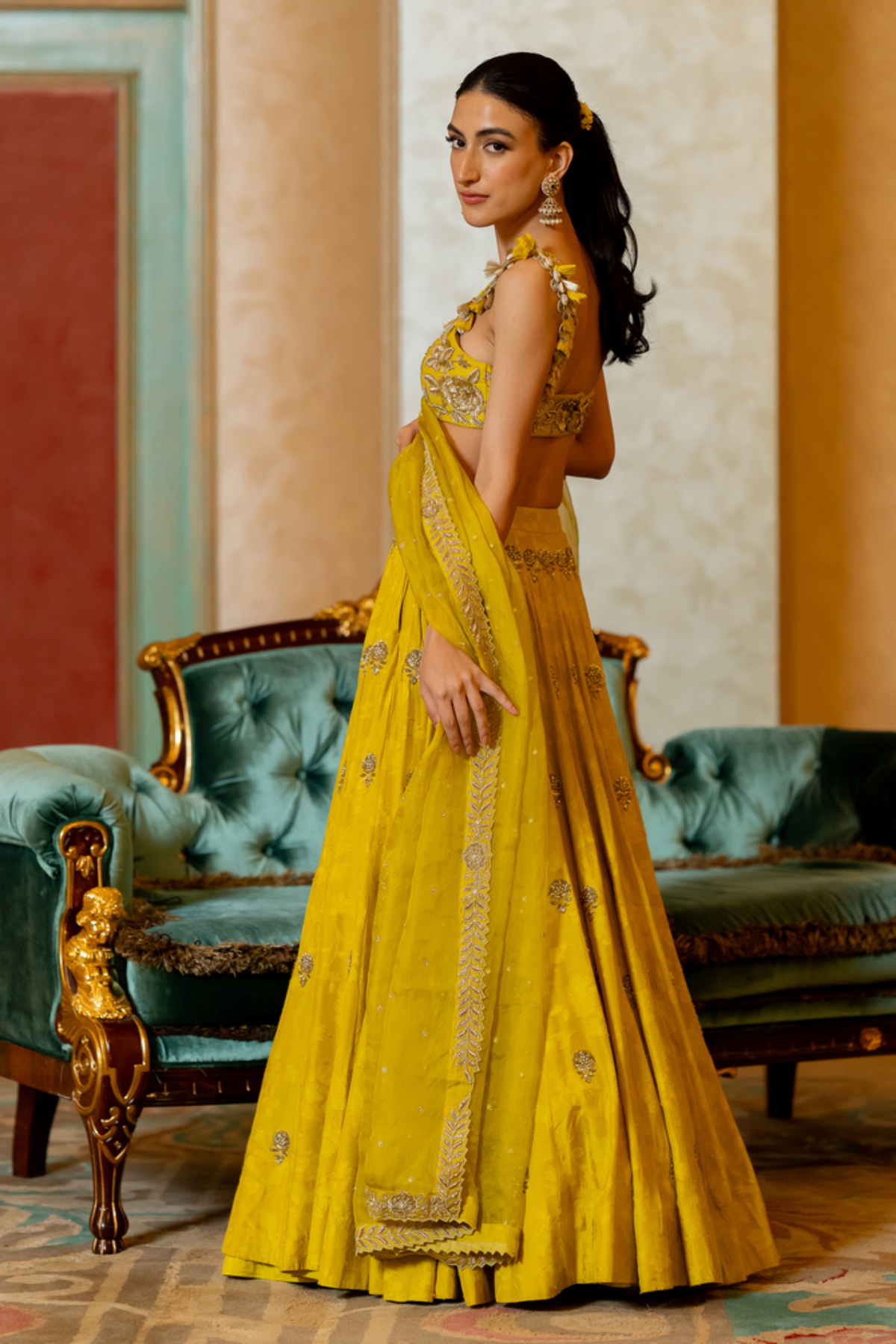 Lime Yellow Lehenga Set