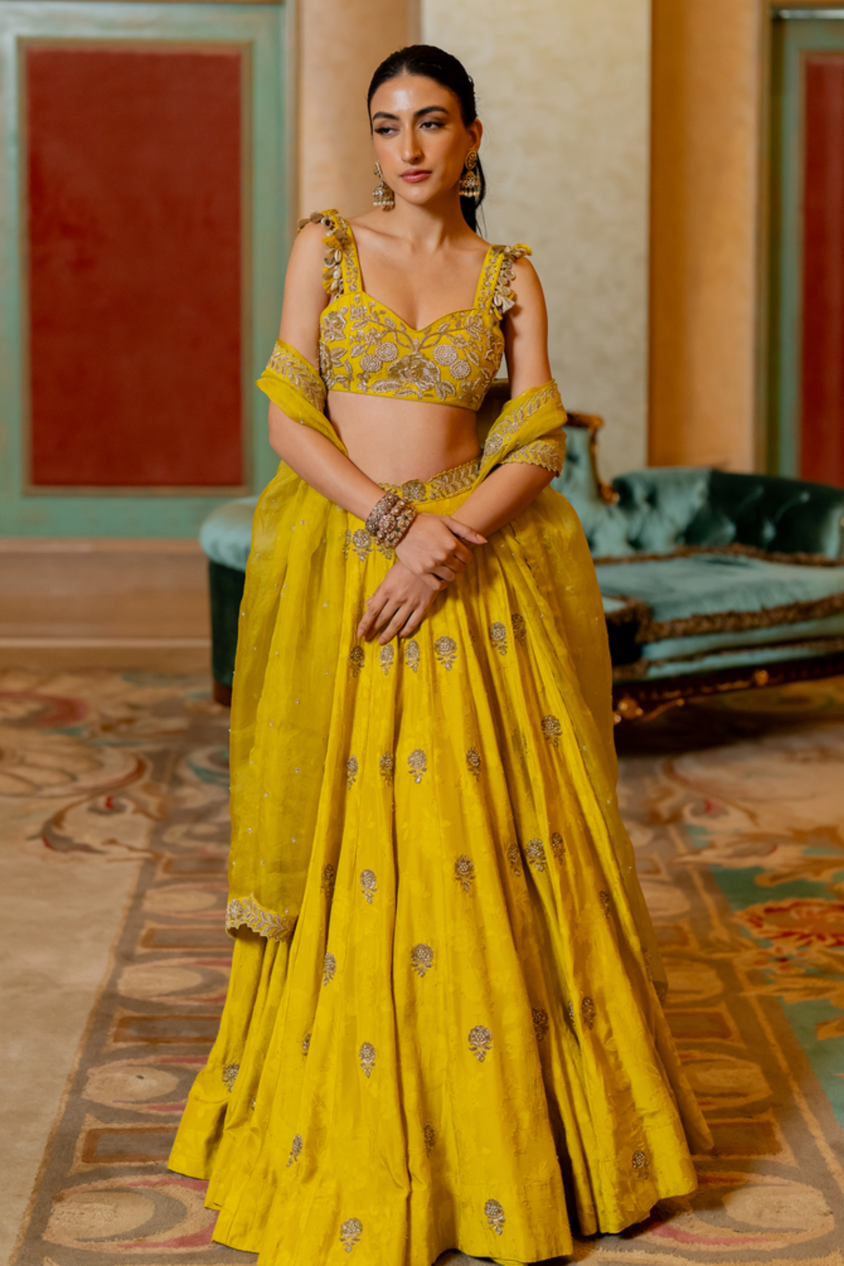Lime Yellow Lehenga Set
