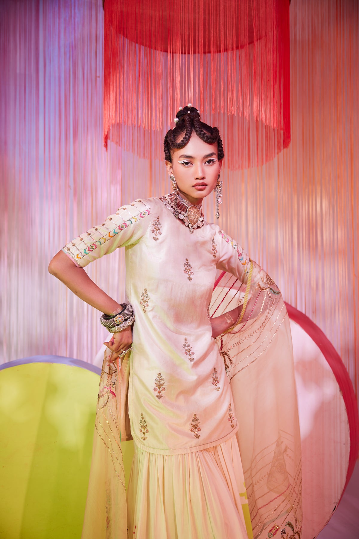 Ivory orchid gharara