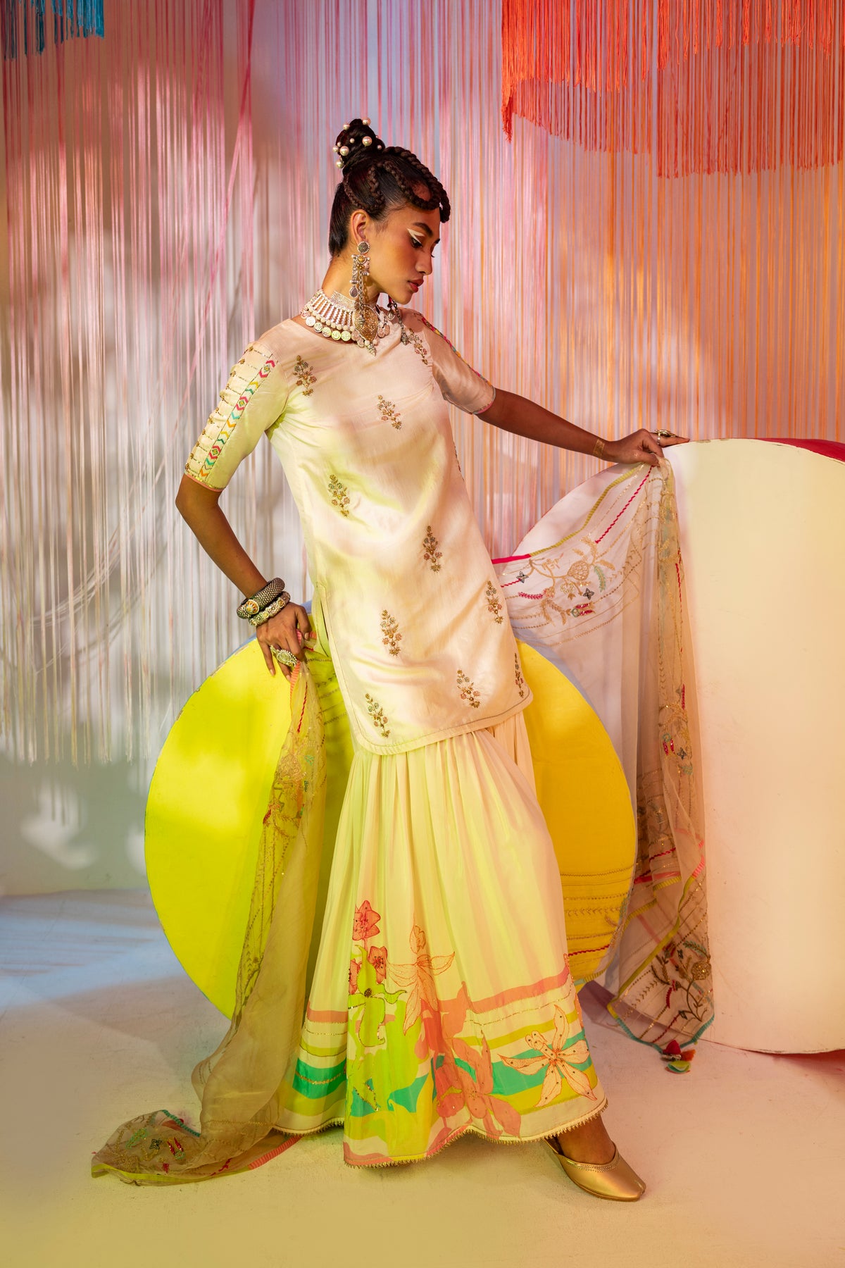 Ivory orchid gharara