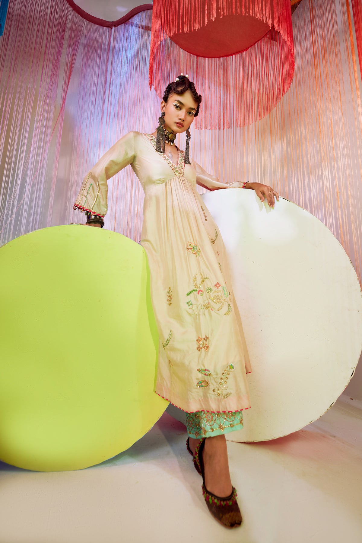 Ivory Jaal Silk Kurta