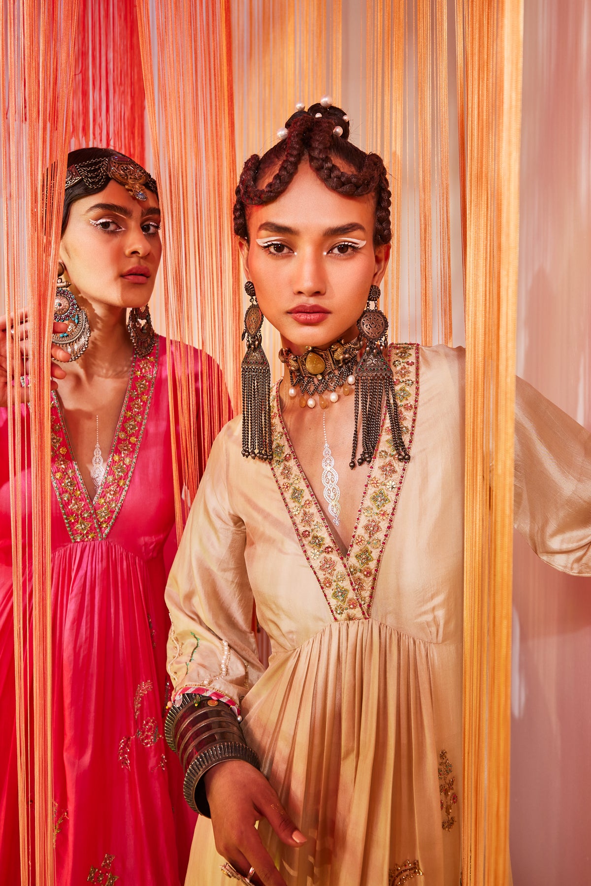 Ivory Jaal Silk Kurta