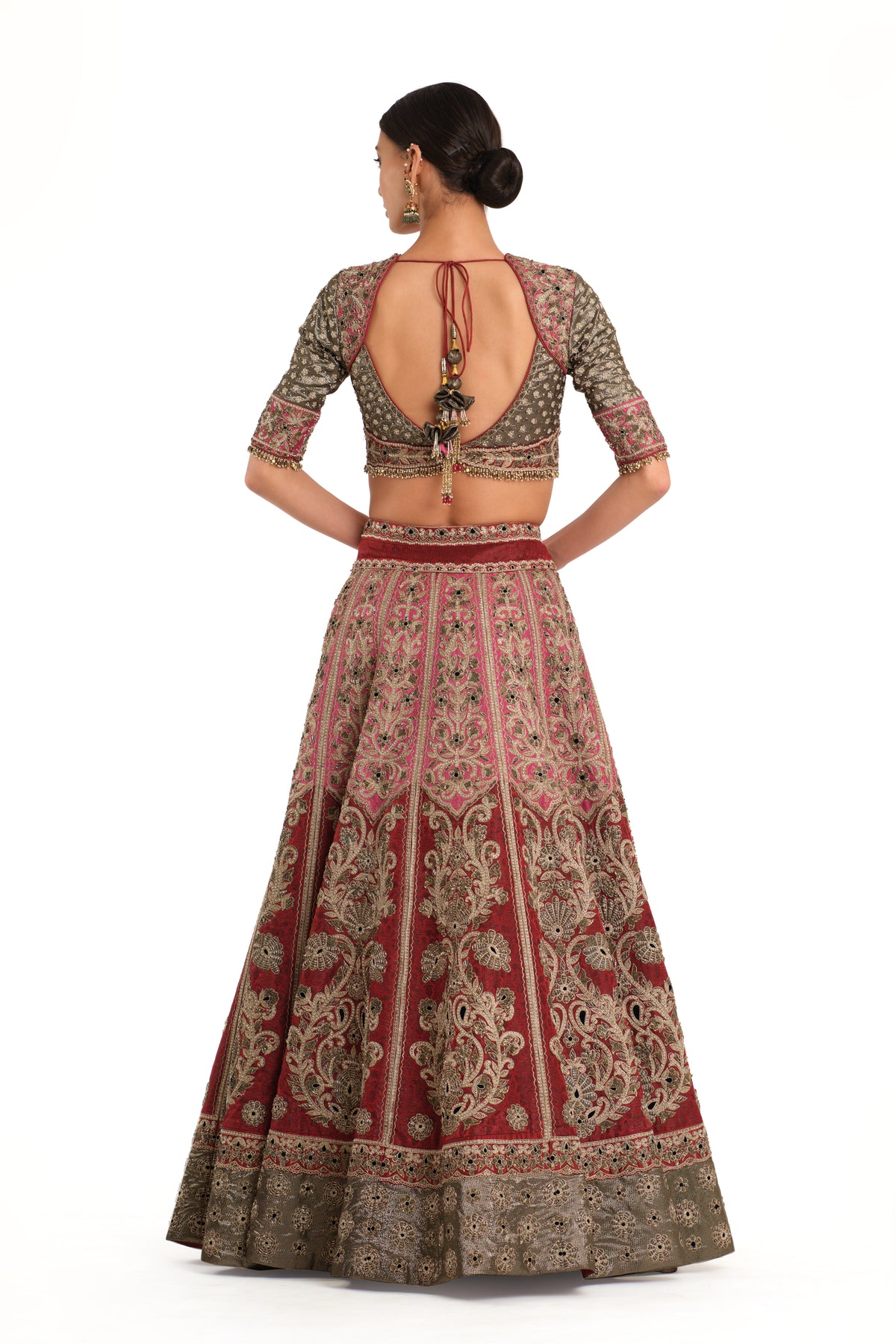 Brocade Embroidered Lehenga With Blouse