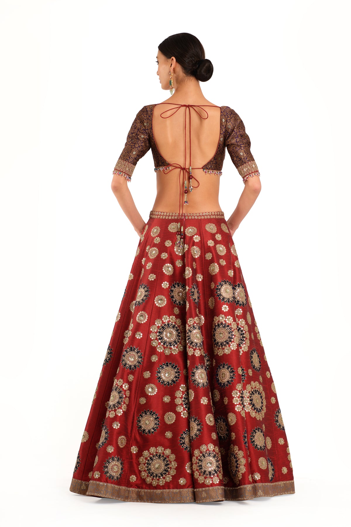 Embroidered Lehenga With Brocade Blouse