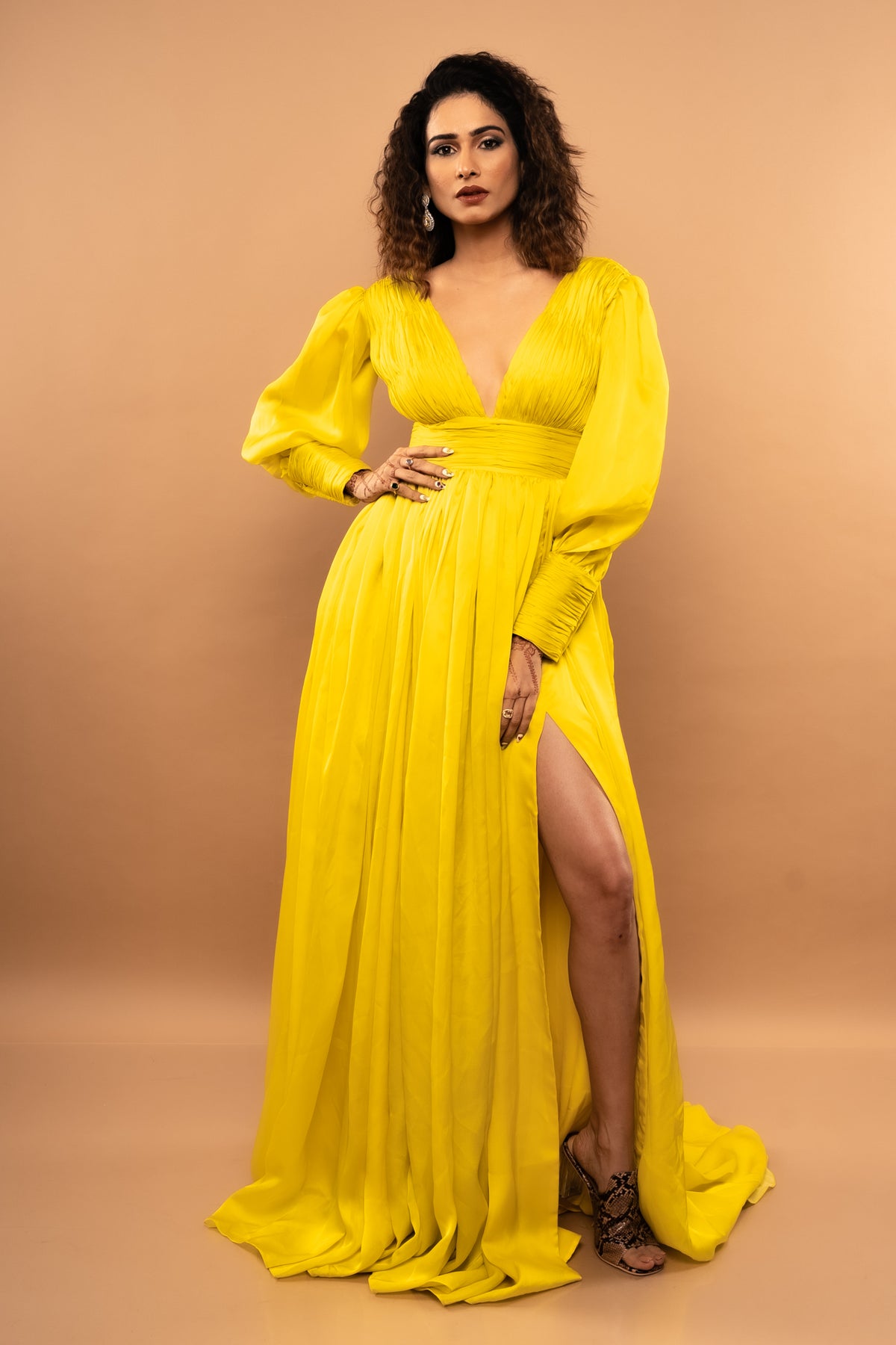 Lime yellow gown