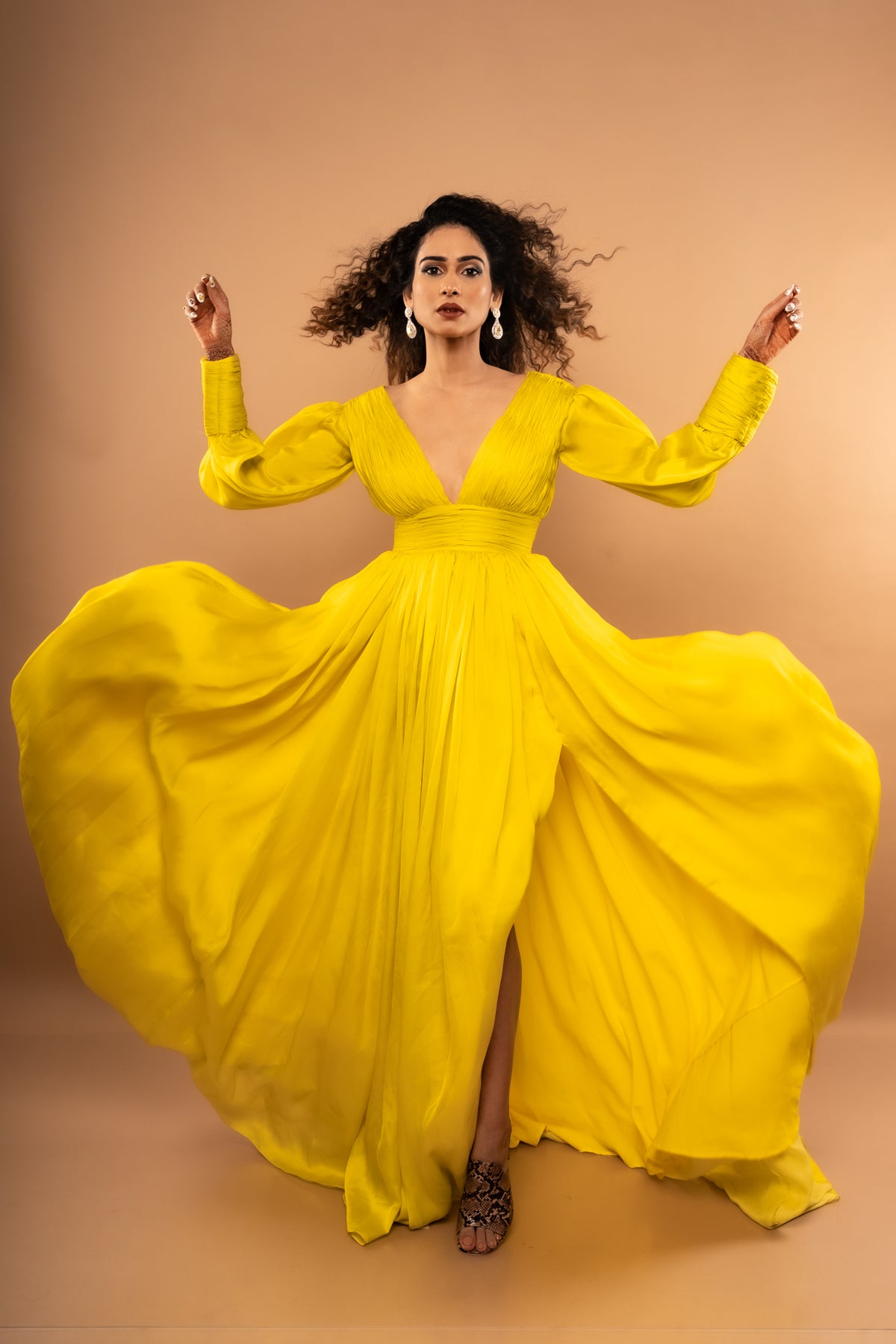Lime yellow gown