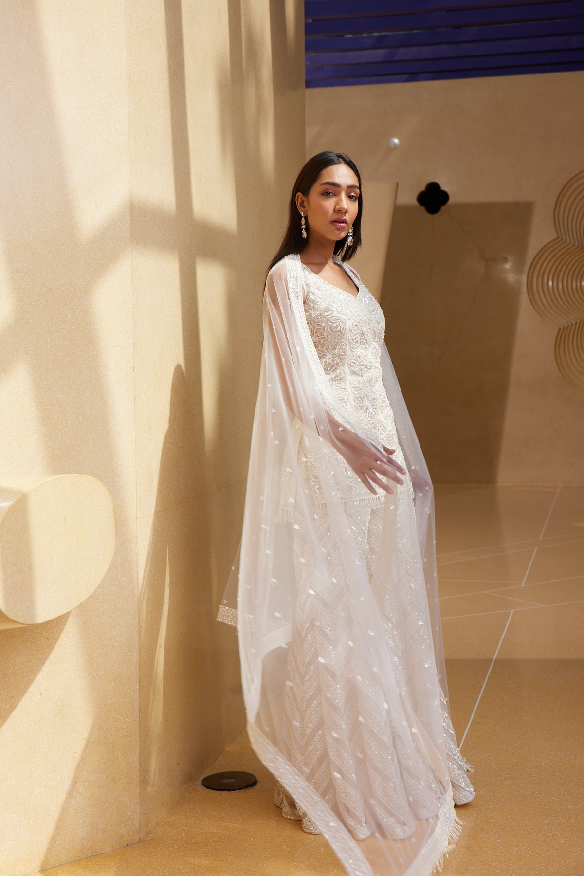 Ivory Sharara With Dupatta