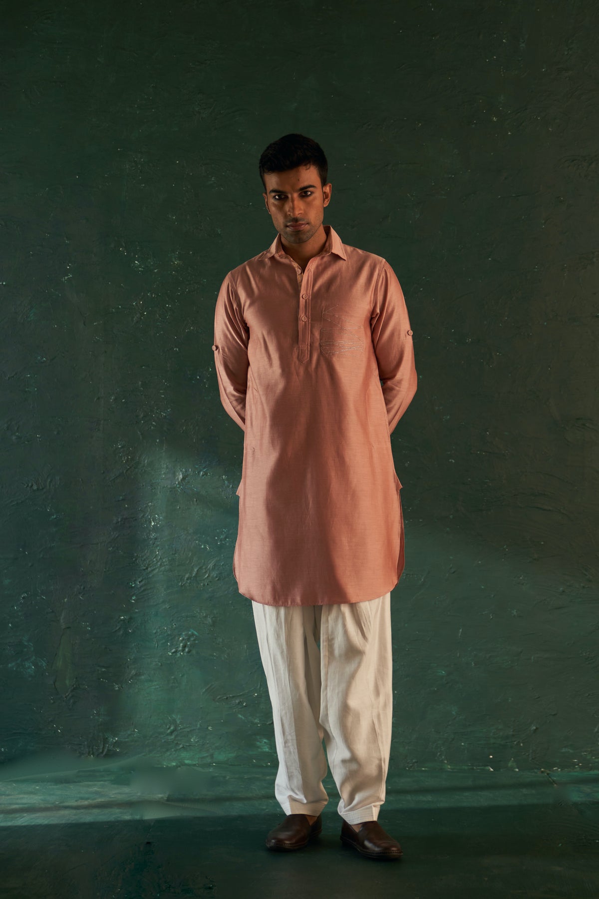 Midas Rose Pathani Kurta set