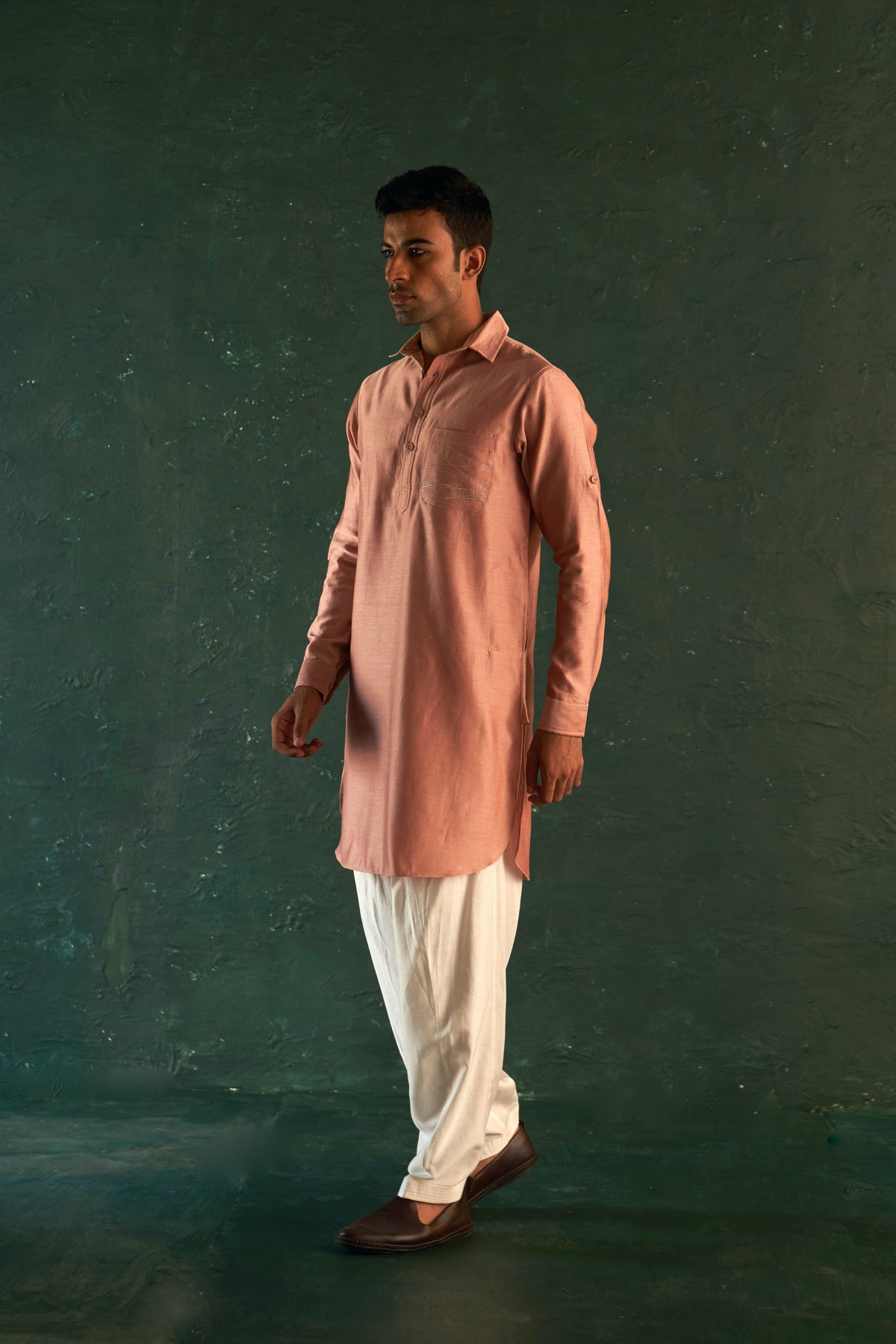 Midas Rose Pathani Kurta set