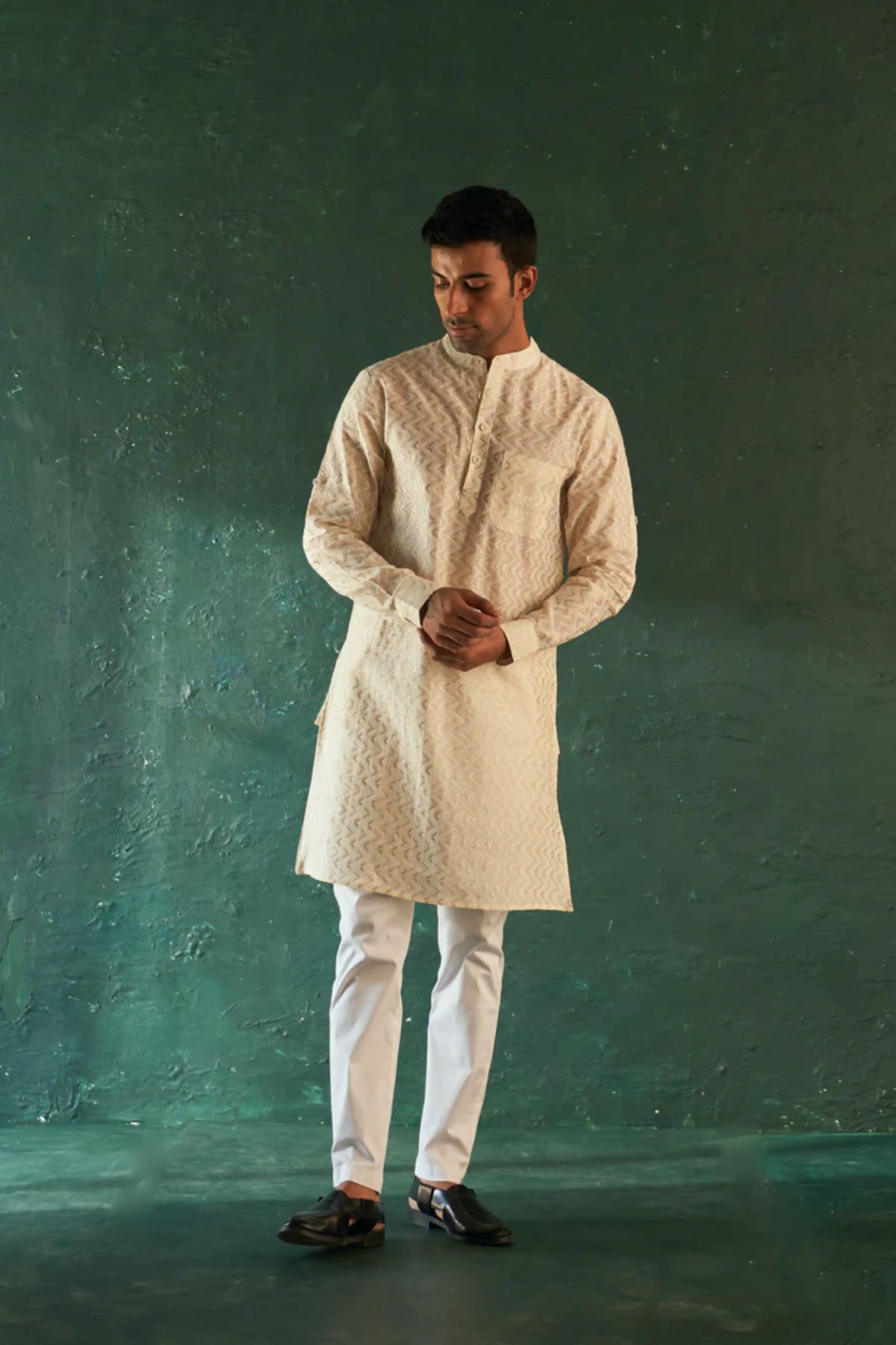 Ivory Chevron Kurta set