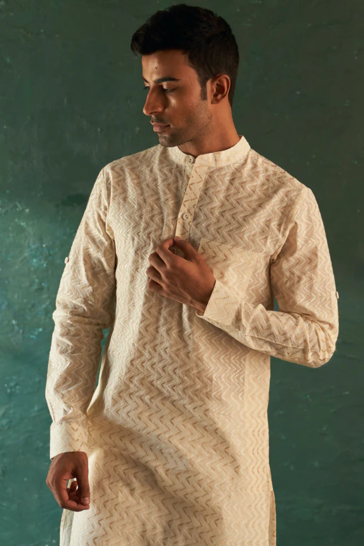 Ivory Chevron Kurta set