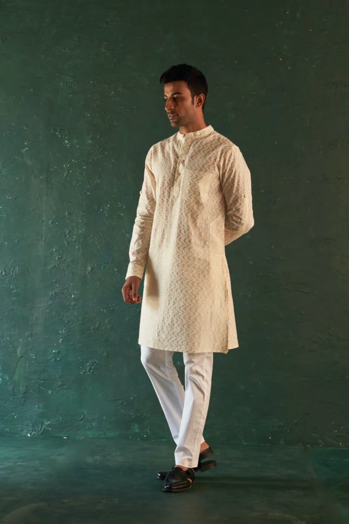 Ivory Chevron Kurta set