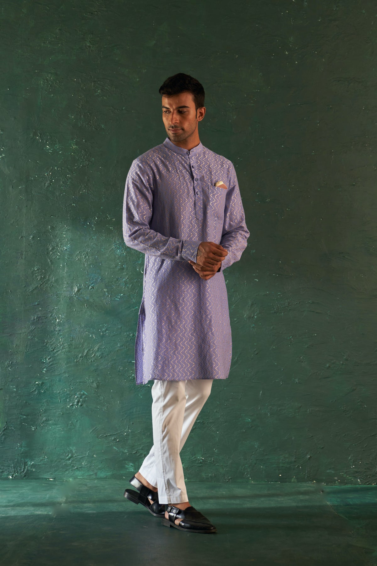 Midas Lavender Chevron Kurta set