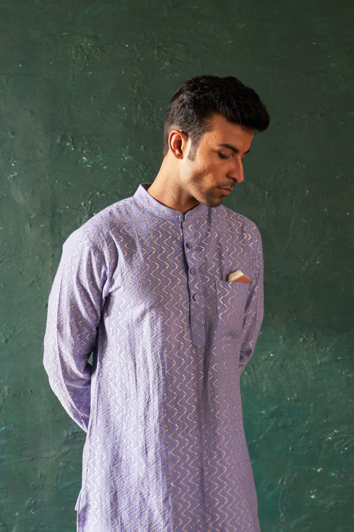 Midas Lavender Chevron Kurta set