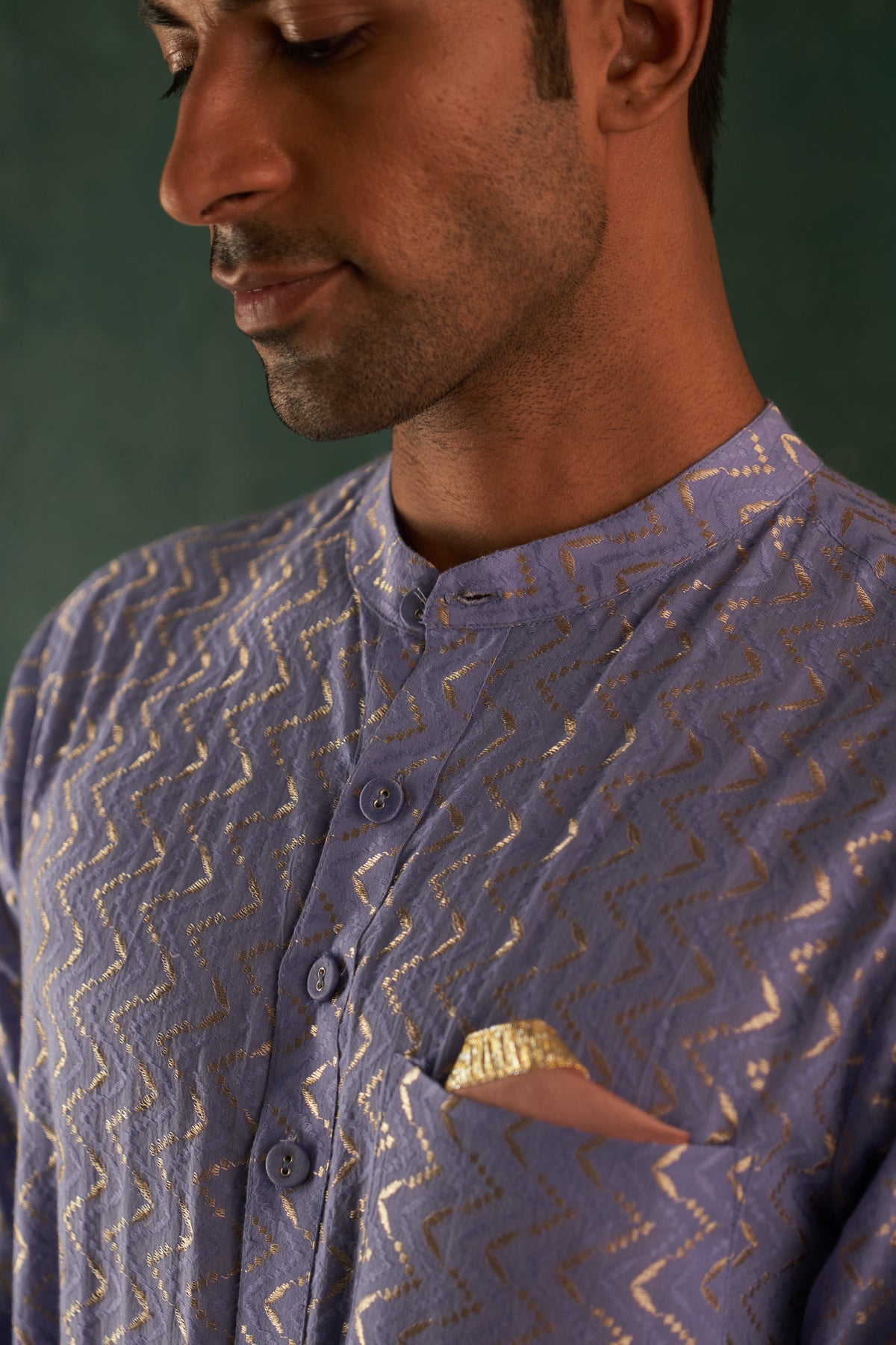 Midas Lavender Chevron Kurta set