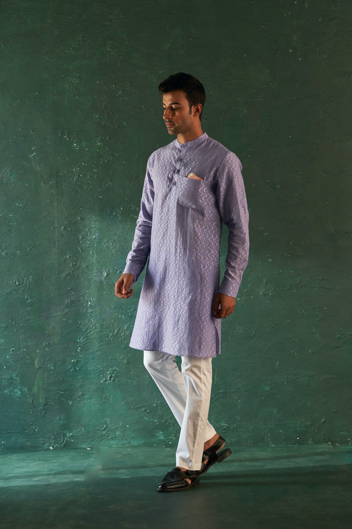 Midas Lavender Chevron Kurta set
