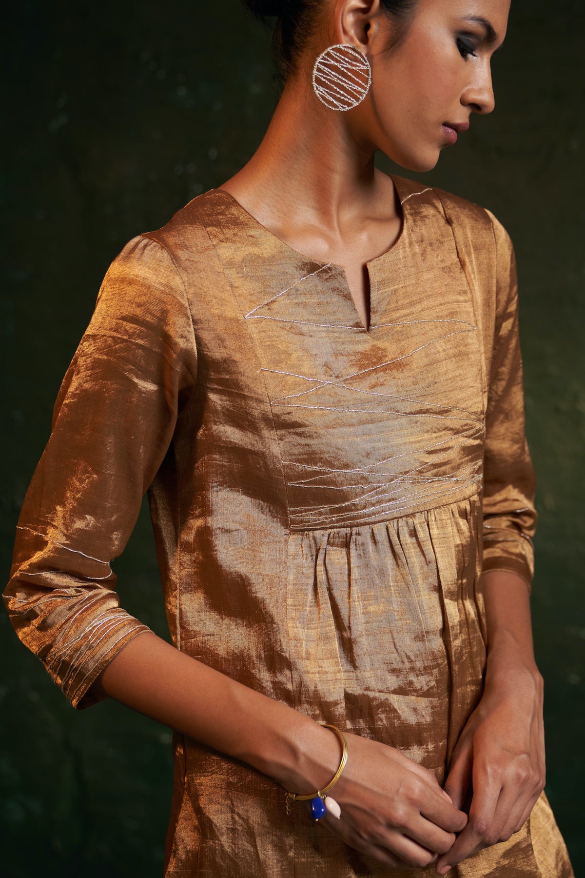 Midas Gold Tissue Kurta Set