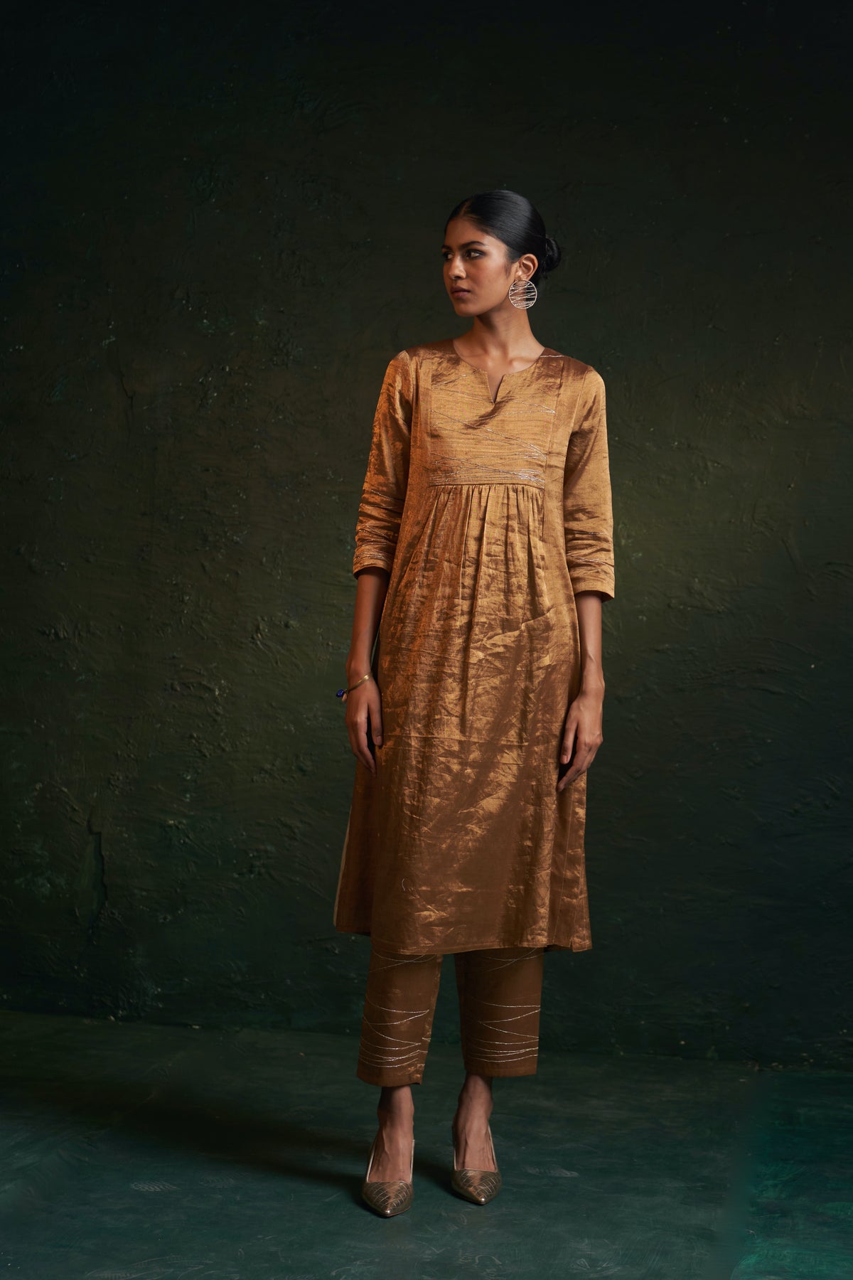 Midas Gold Tissue Kurta Set