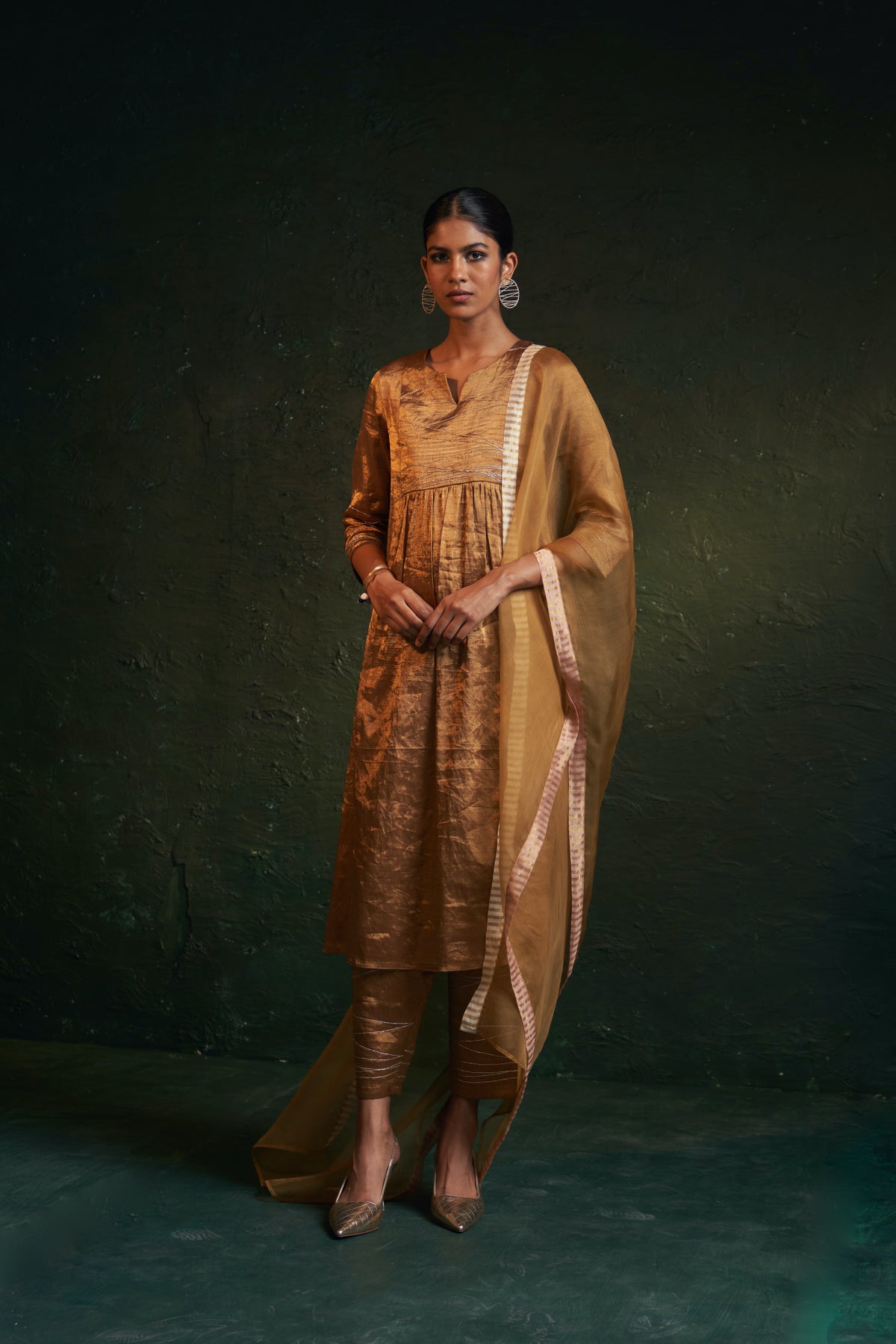 Midas Gold Tissue Kurta Set