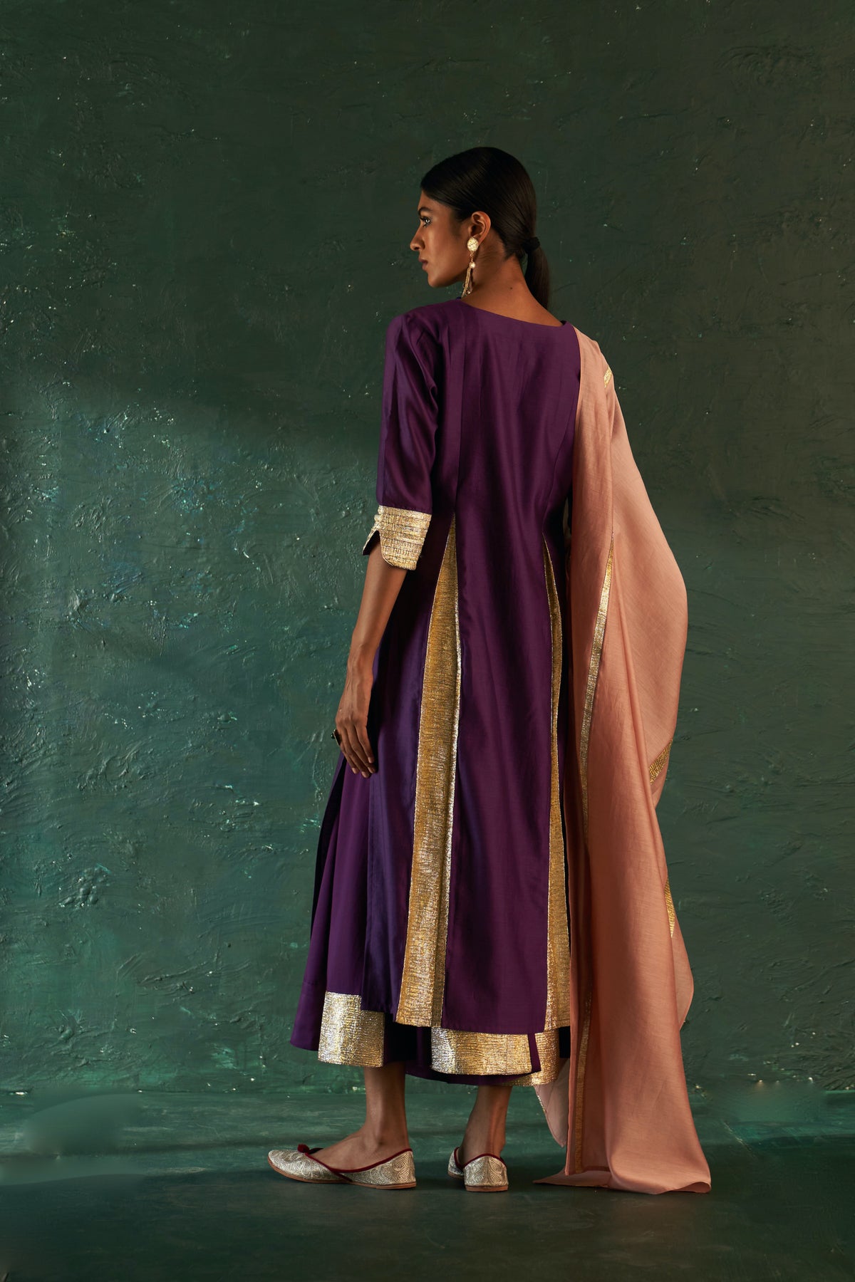 Midas Purple Chanderi Kurta set