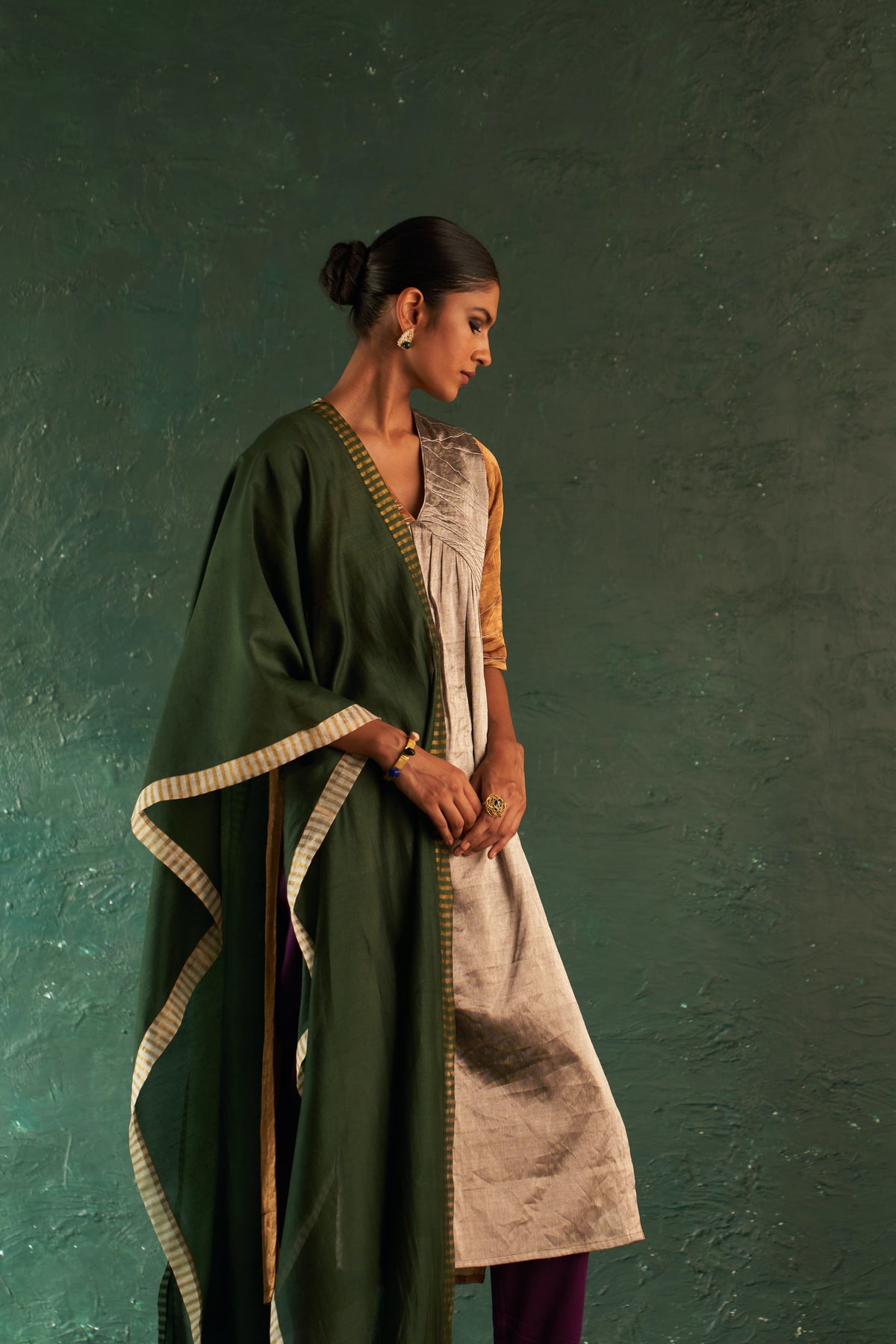 Midas Gold Silver Tissue Kurta set