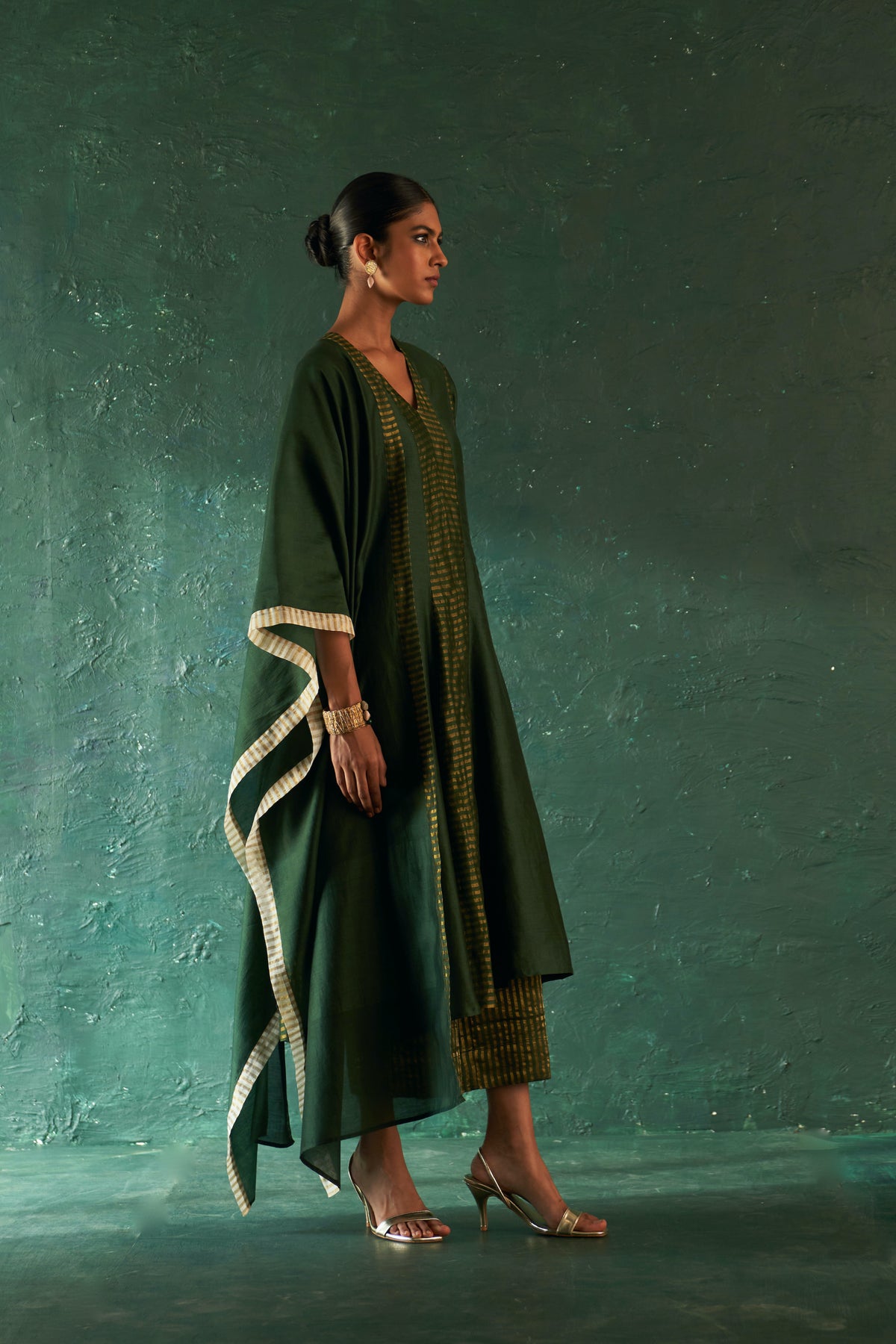 Midas Deep Green Chanderi Kurta set