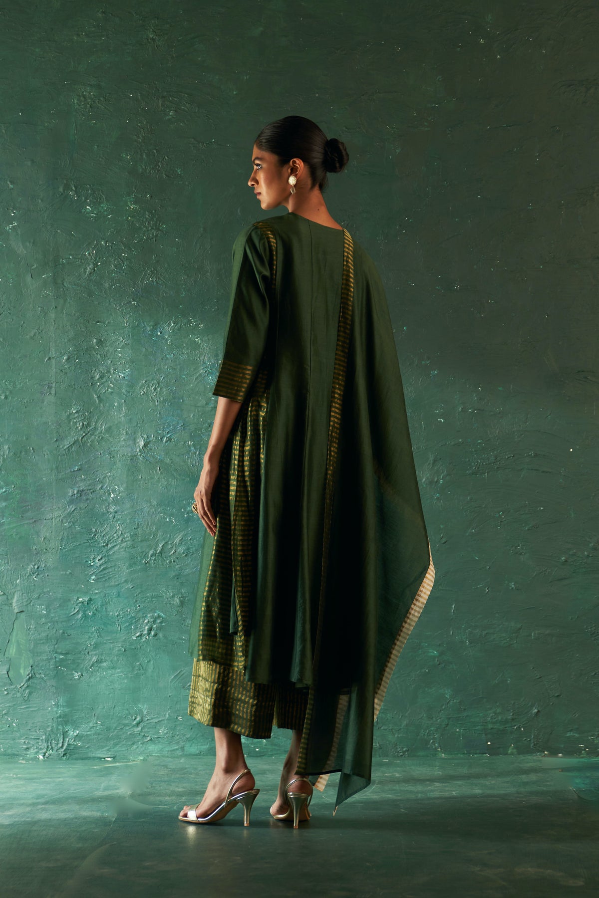 Midas Deep Green Chanderi Kurta set
