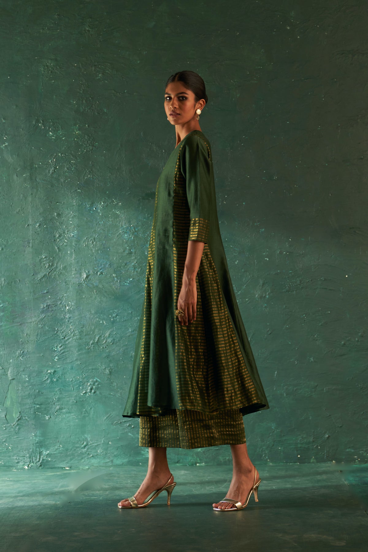 Midas Deep Green Chanderi Kurta set