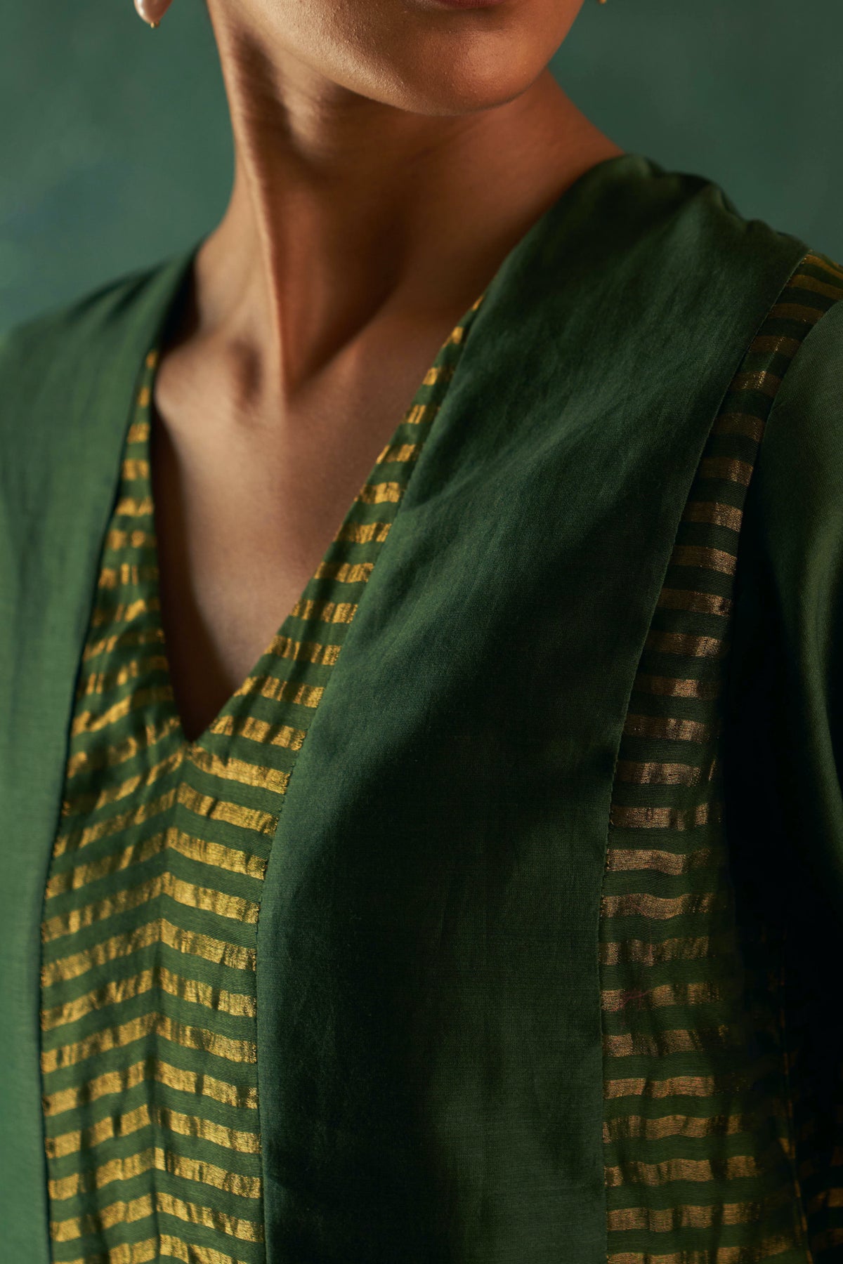 Midas Deep Green Chanderi Kurta set