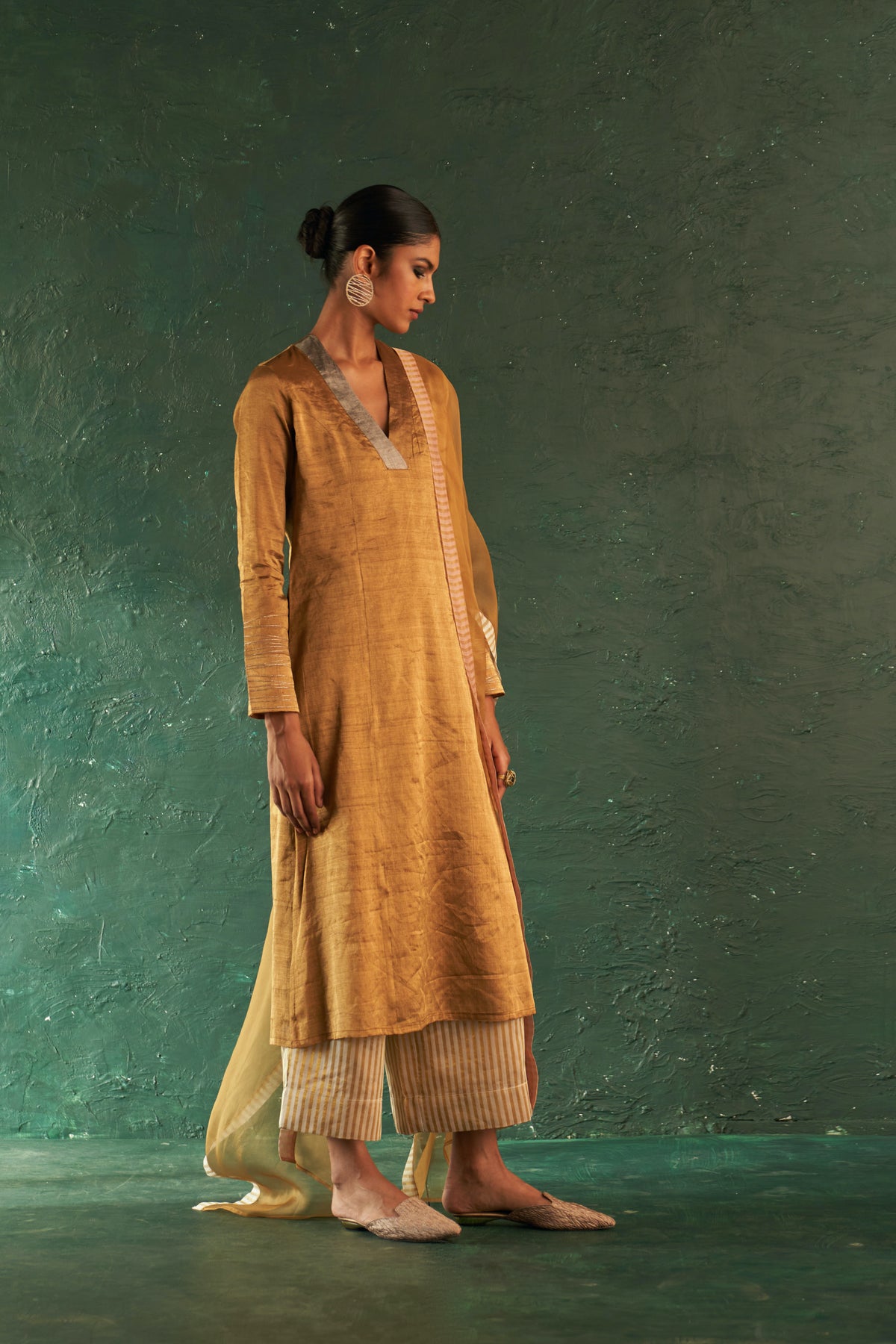 Midas Gold Tissue Kurta set