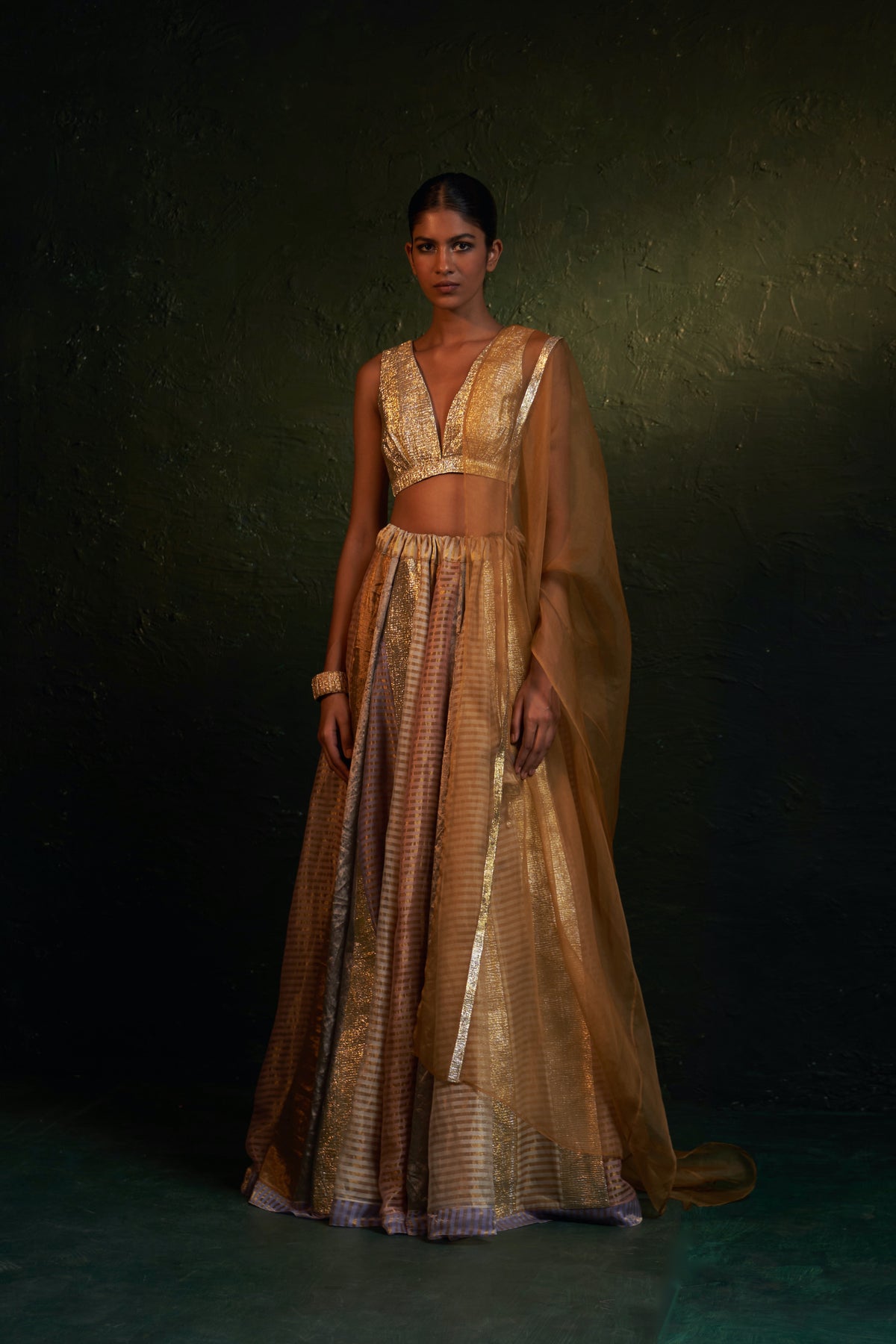 Midas Tissue Lehenga Set