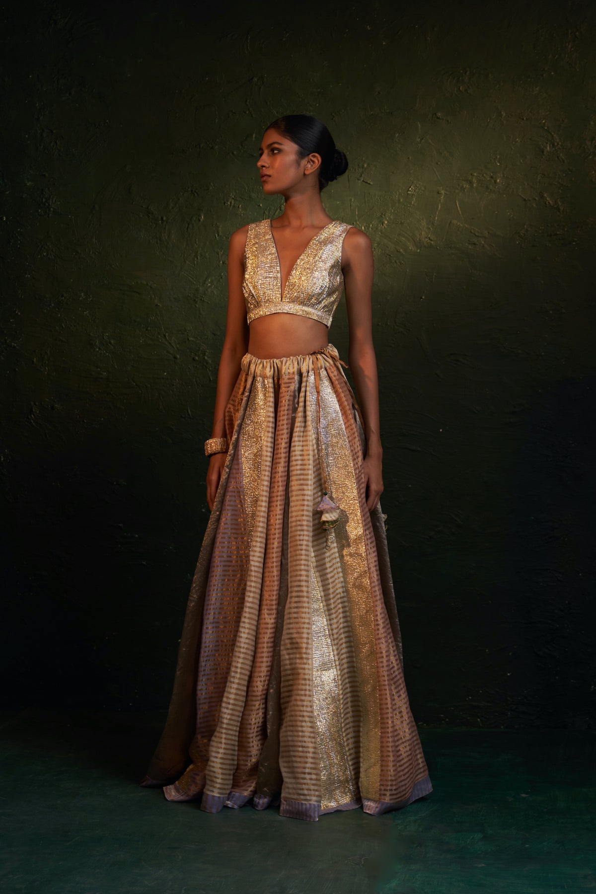Midas Tissue Lehenga Set