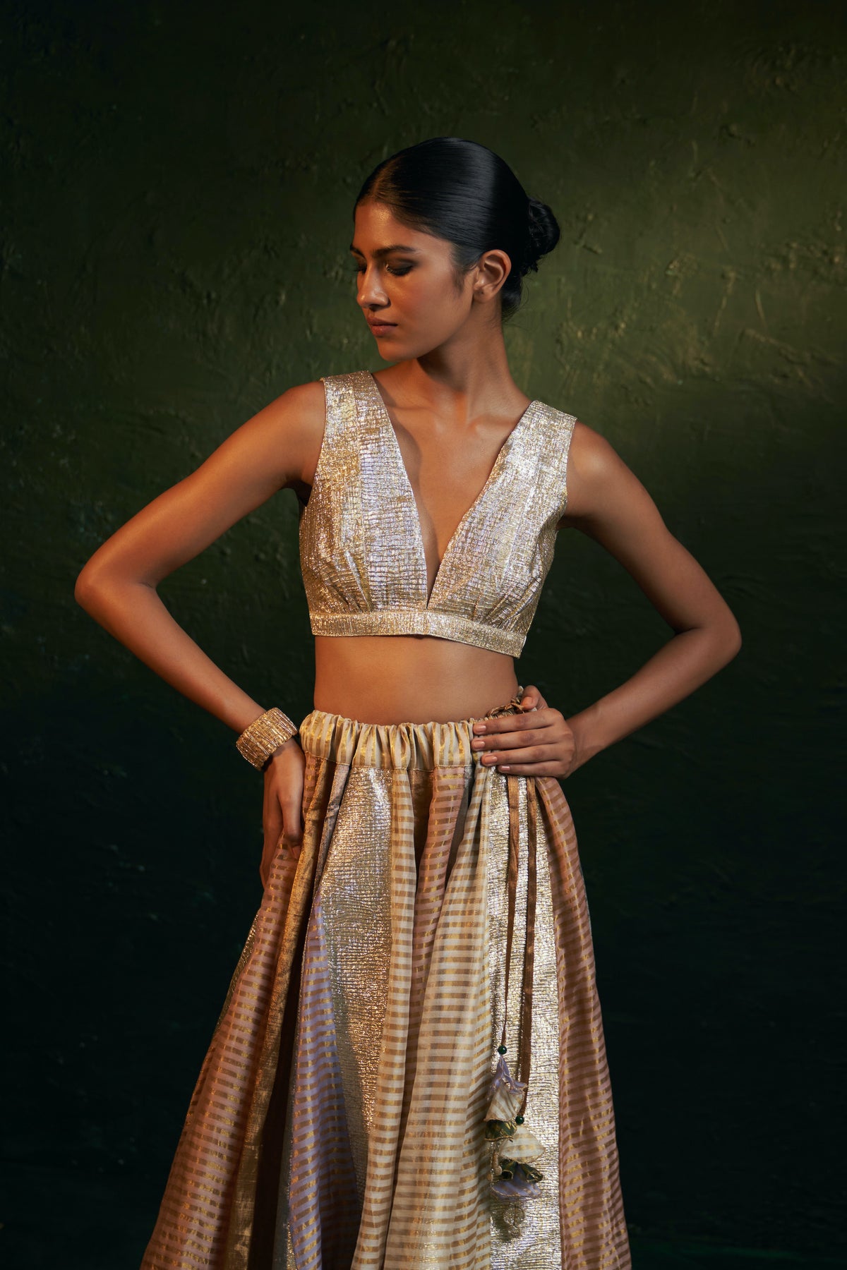 Midas Tissue Lehenga Set