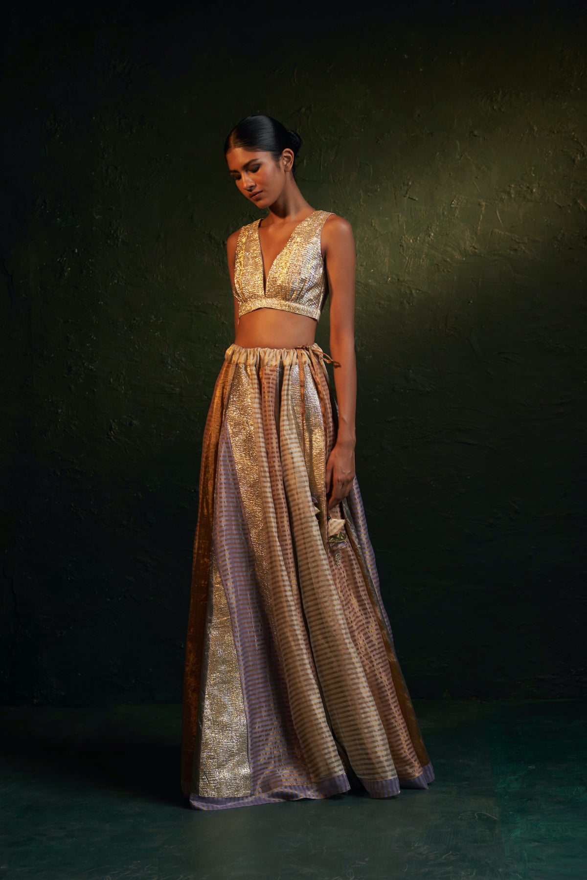 Midas Tissue Lehenga Set