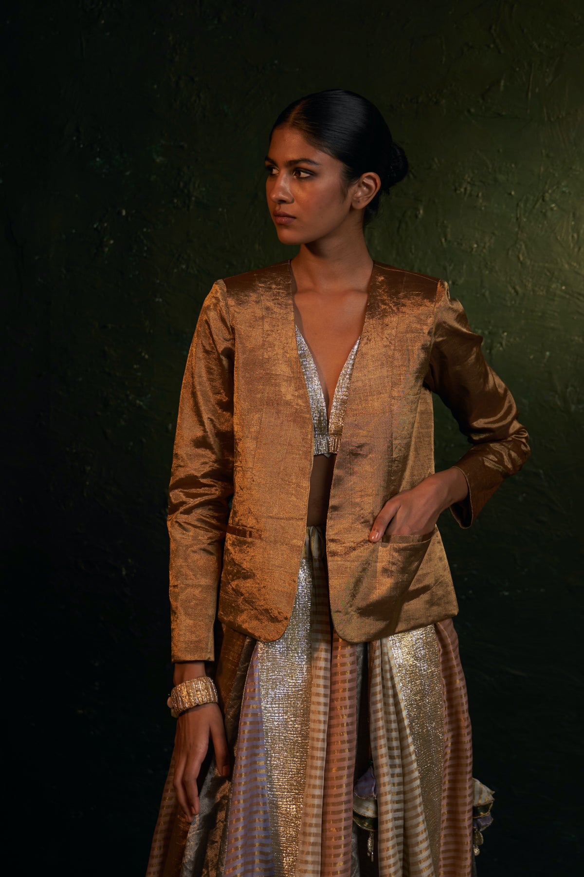 Midas Tissue Lehenga set with Blazer