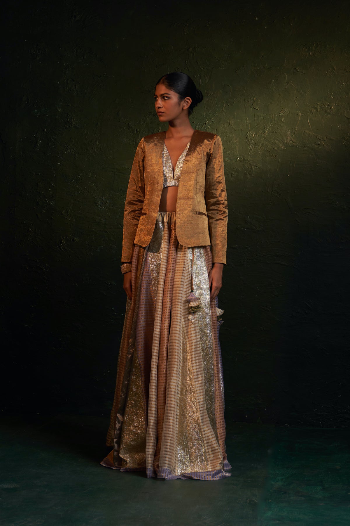 Midas Tissue Lehenga set with Blazer