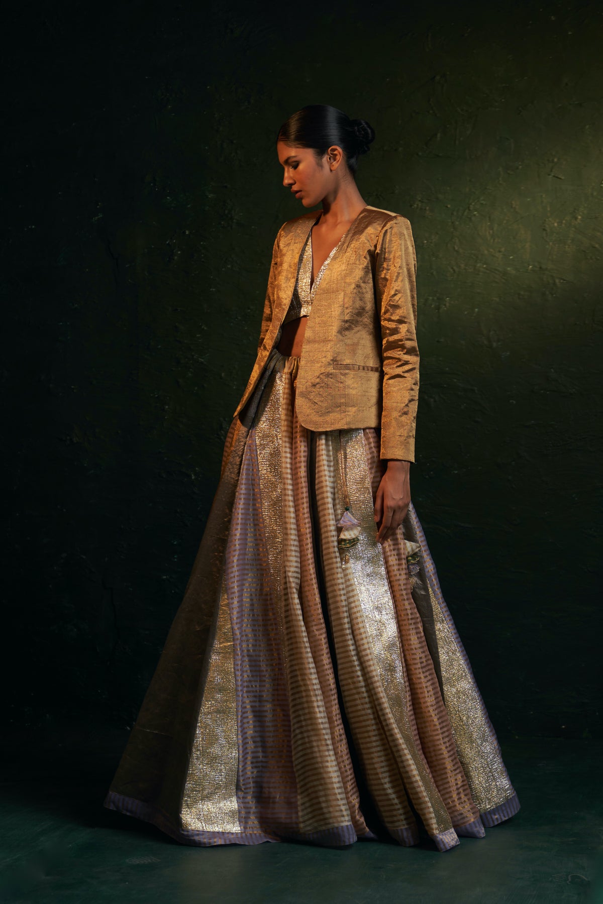 Midas Tissue Lehenga set with Blazer