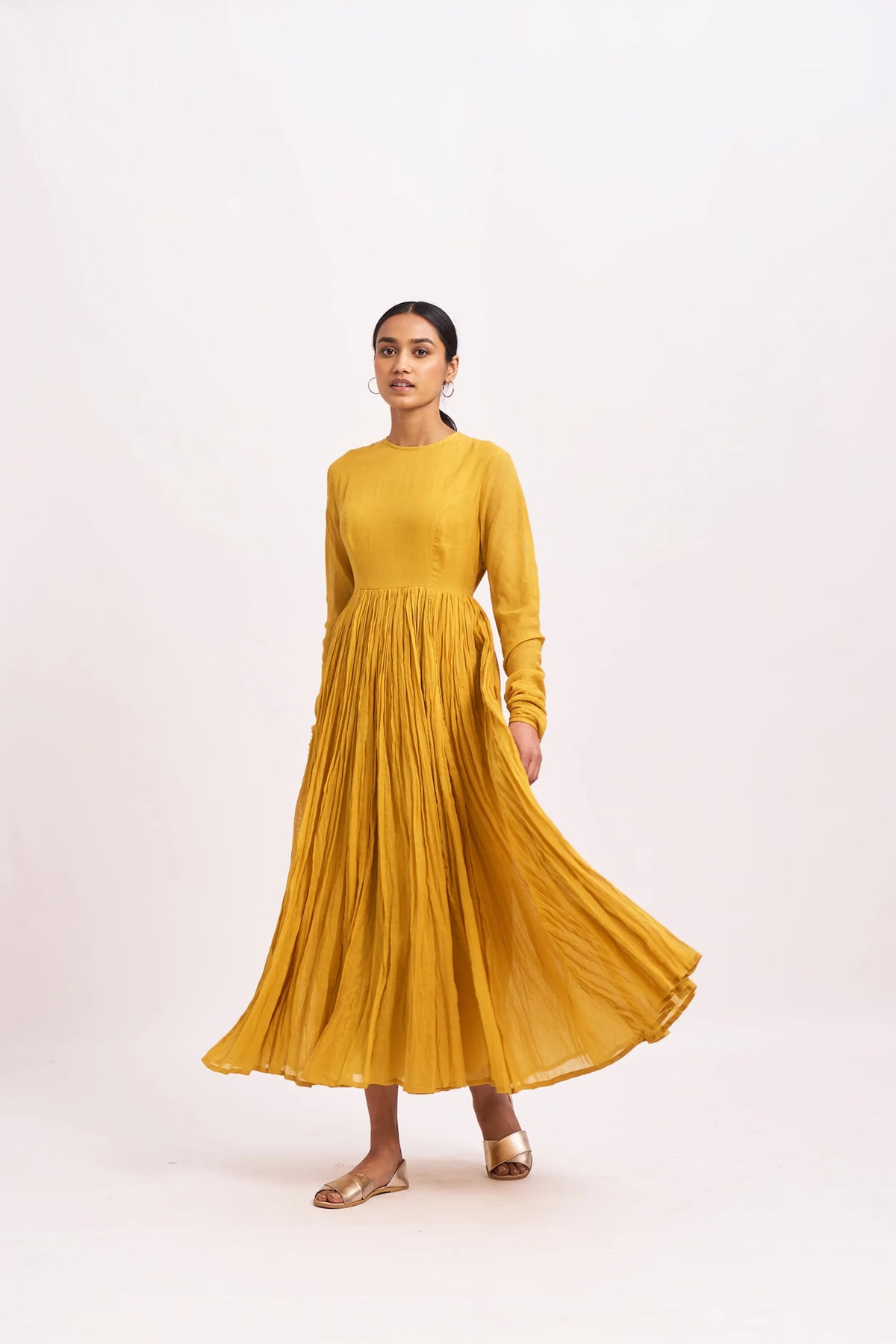 Mustard anarkali set