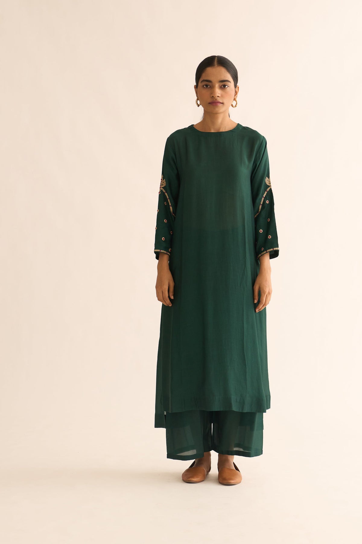 Ambily Deep Green Kurta Set