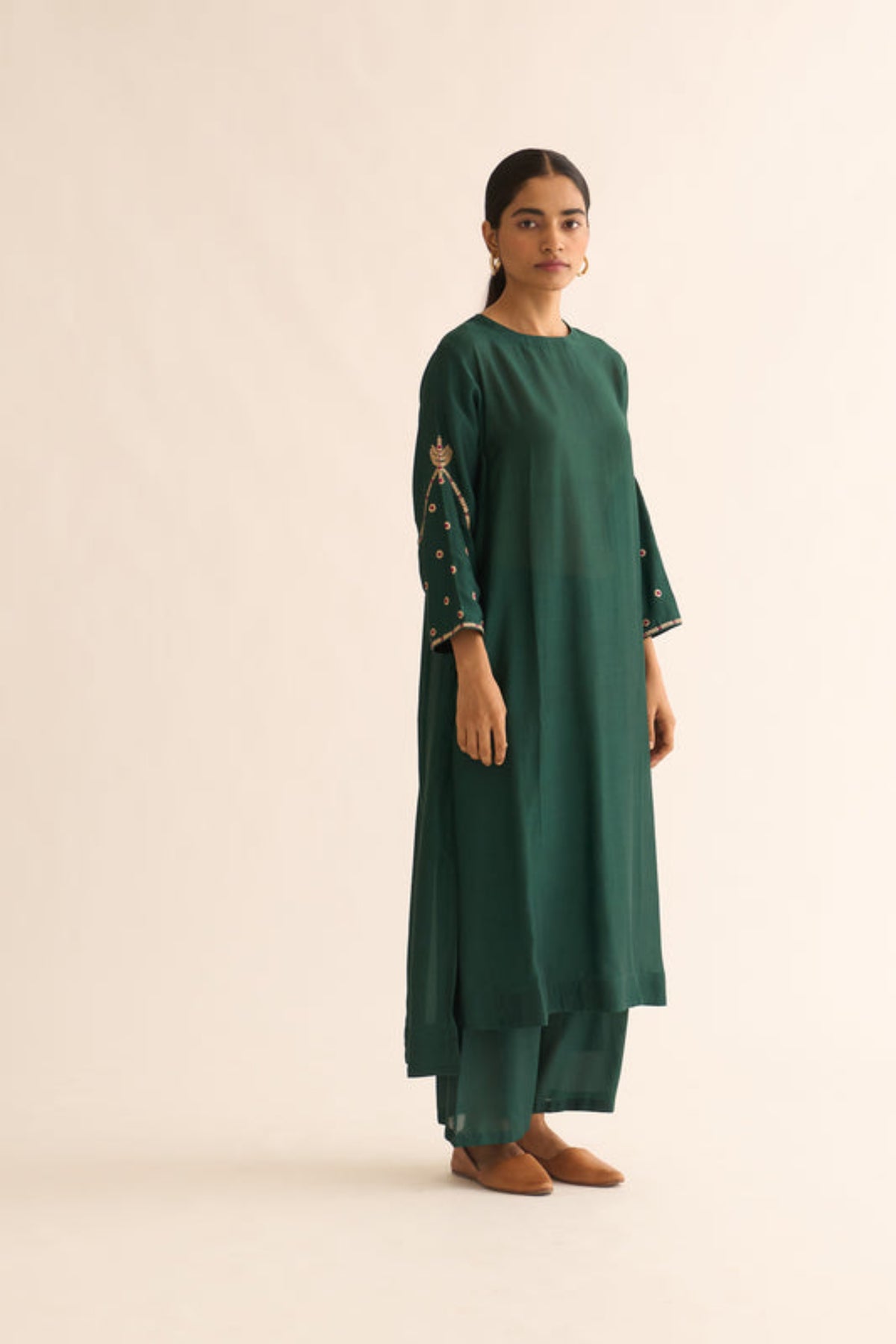 Ambily Deep Green Kurta Set