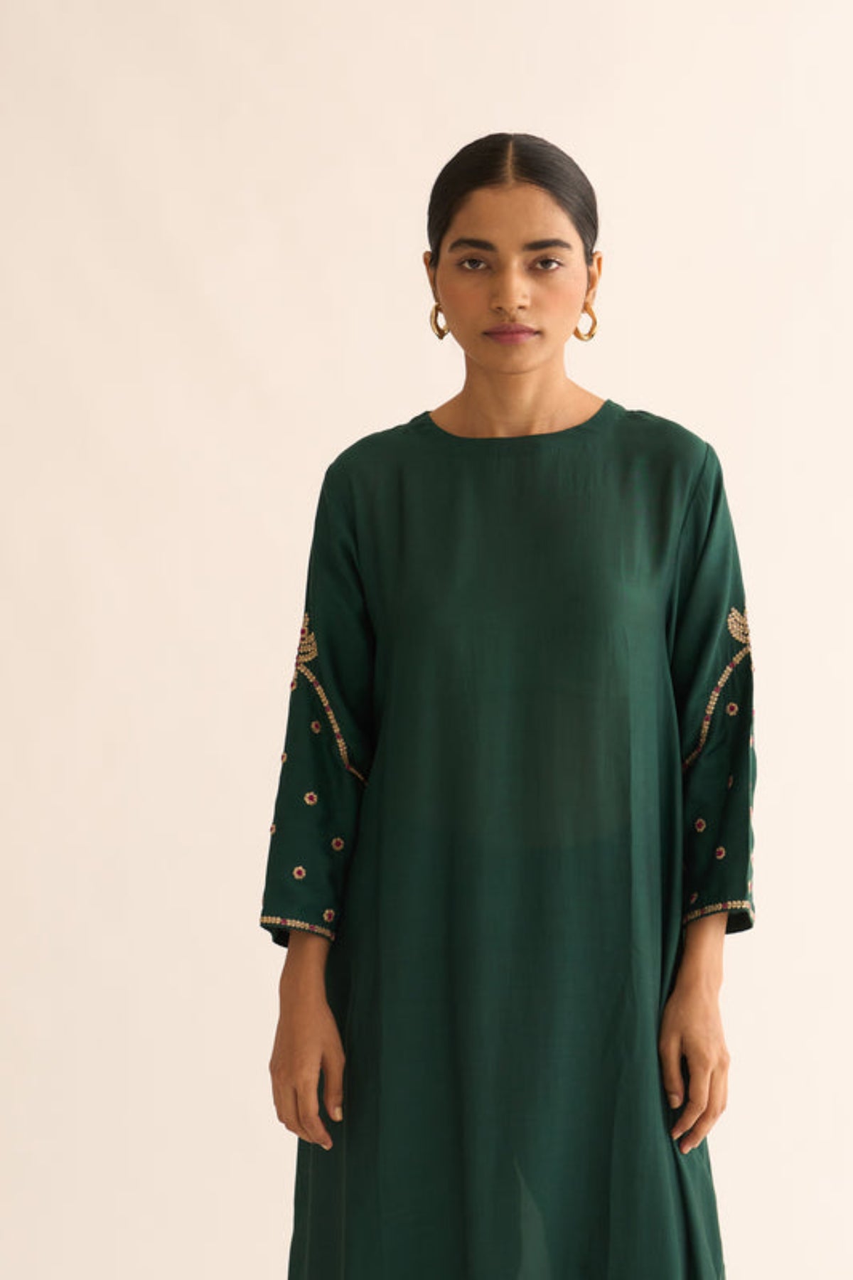 Ambily Deep Green Kurta Set