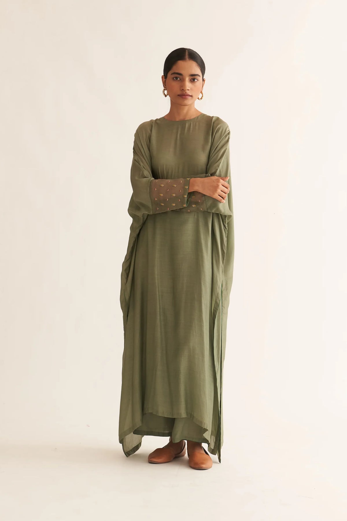 Ayana Sage Green Kaftan Set