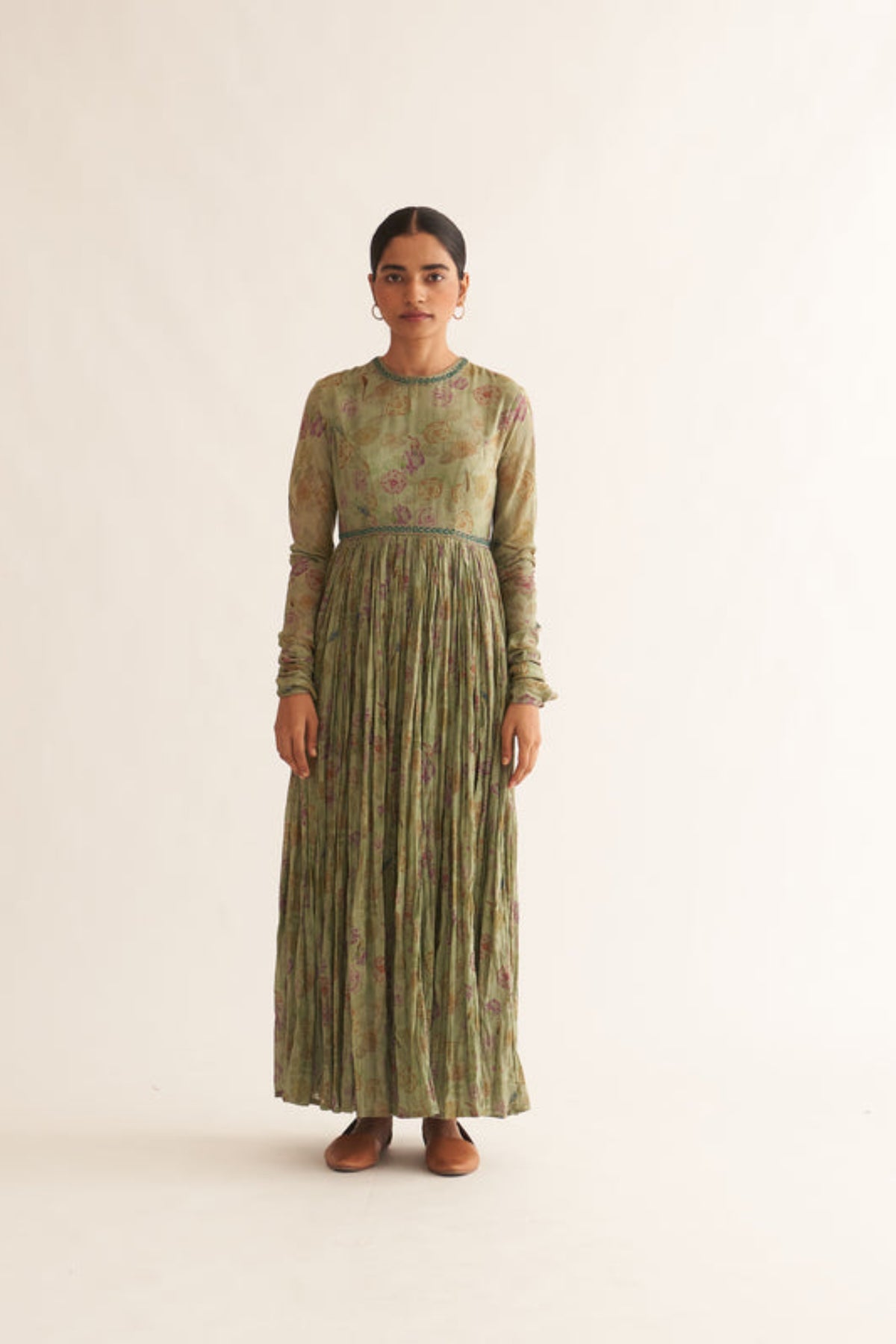 Sage Green Printed Anarkali