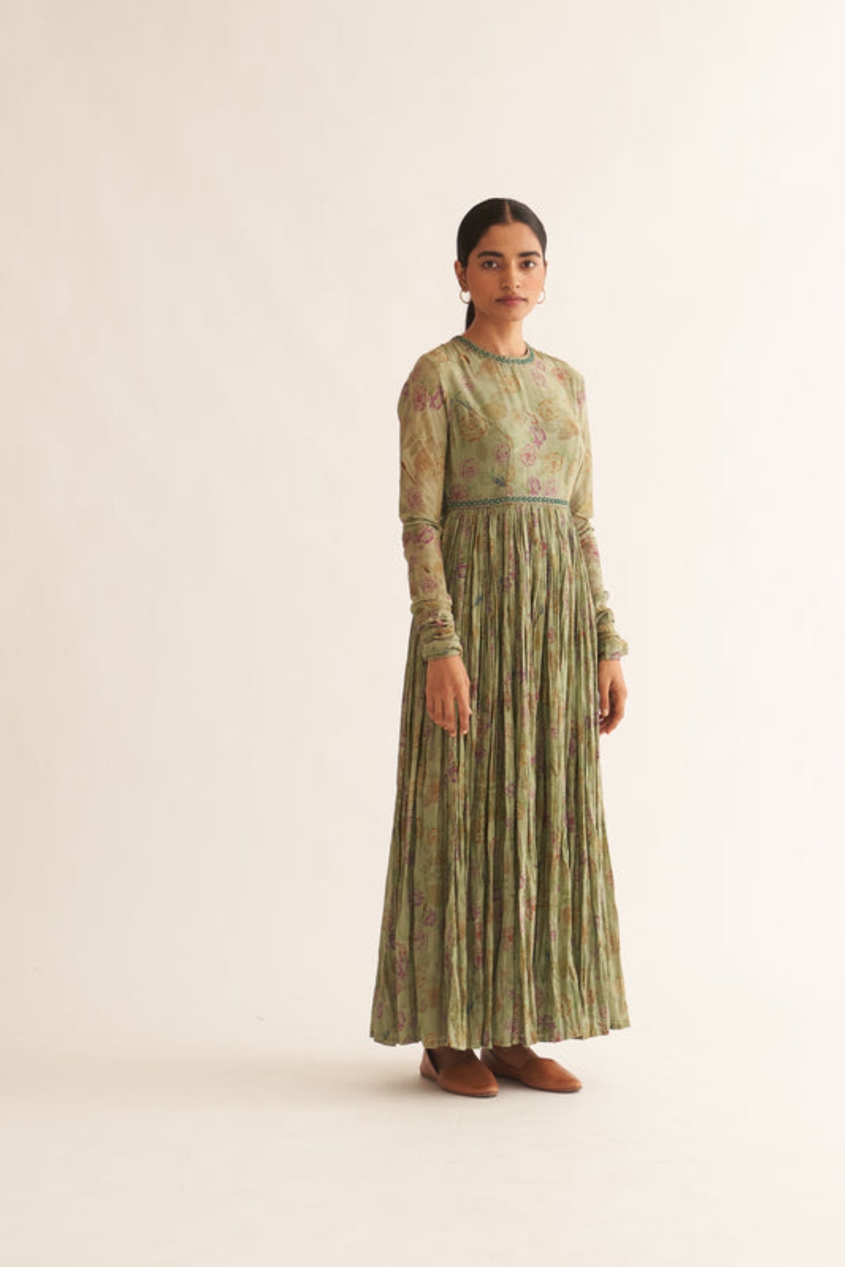 Sage Green Printed Anarkali