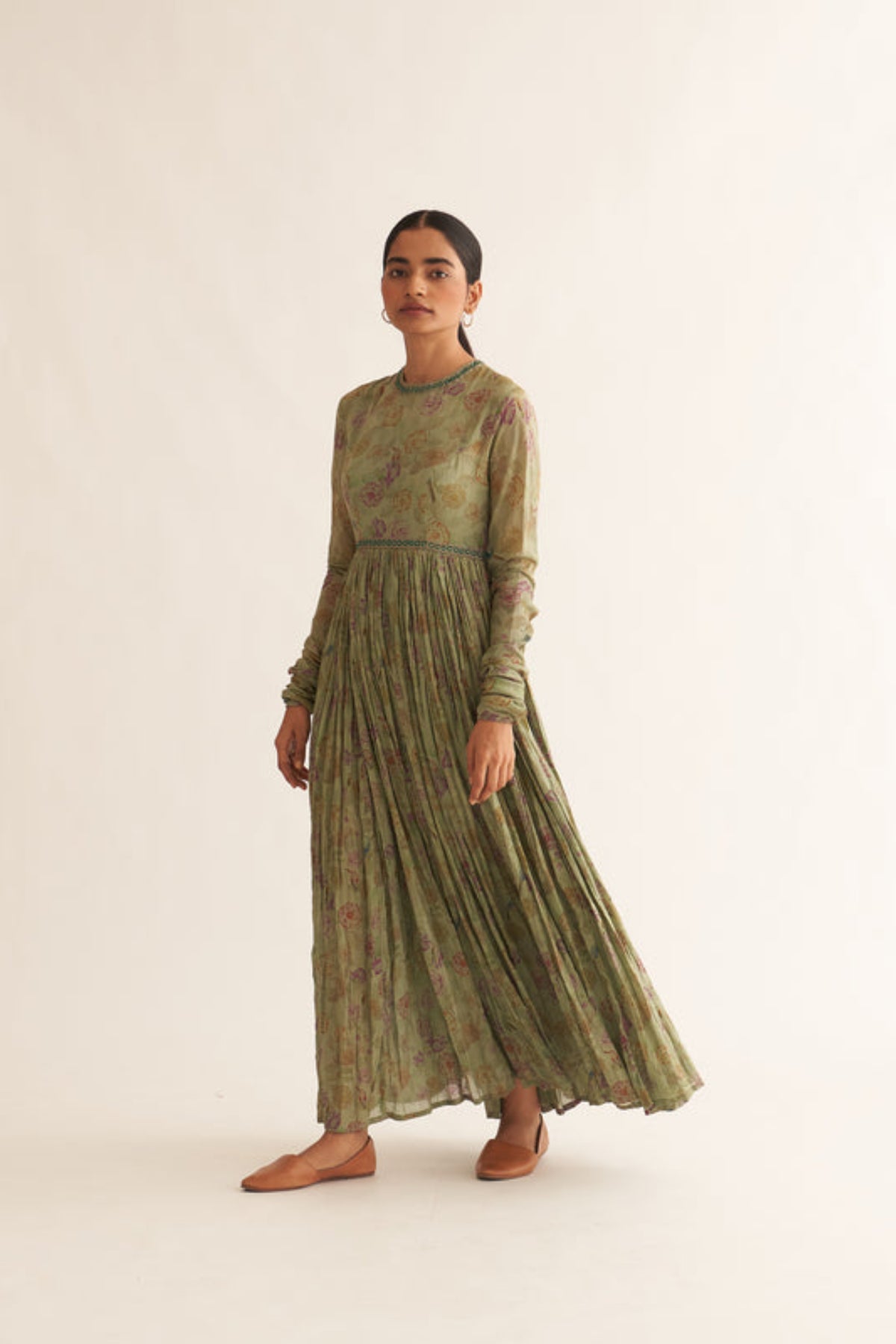 Sage Green Printed Anarkali