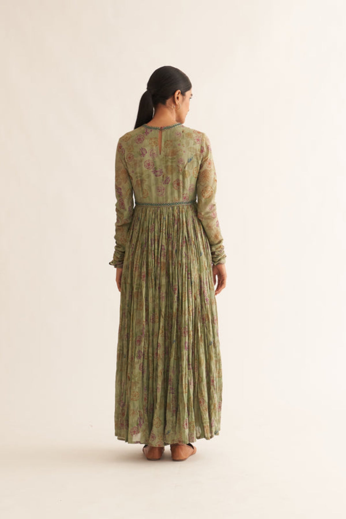 Sage Green Printed Anarkali