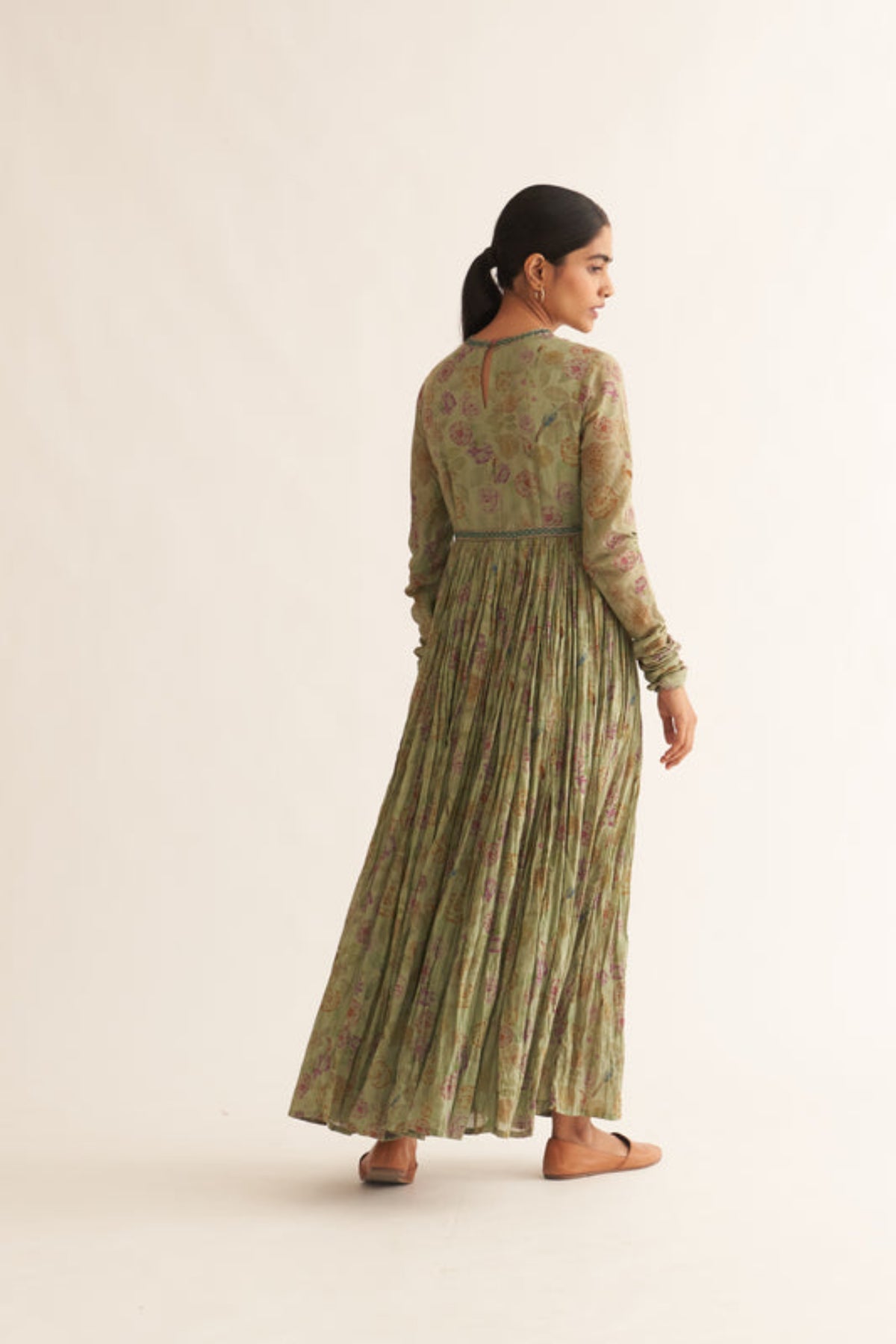 Sage Green Printed Anarkali