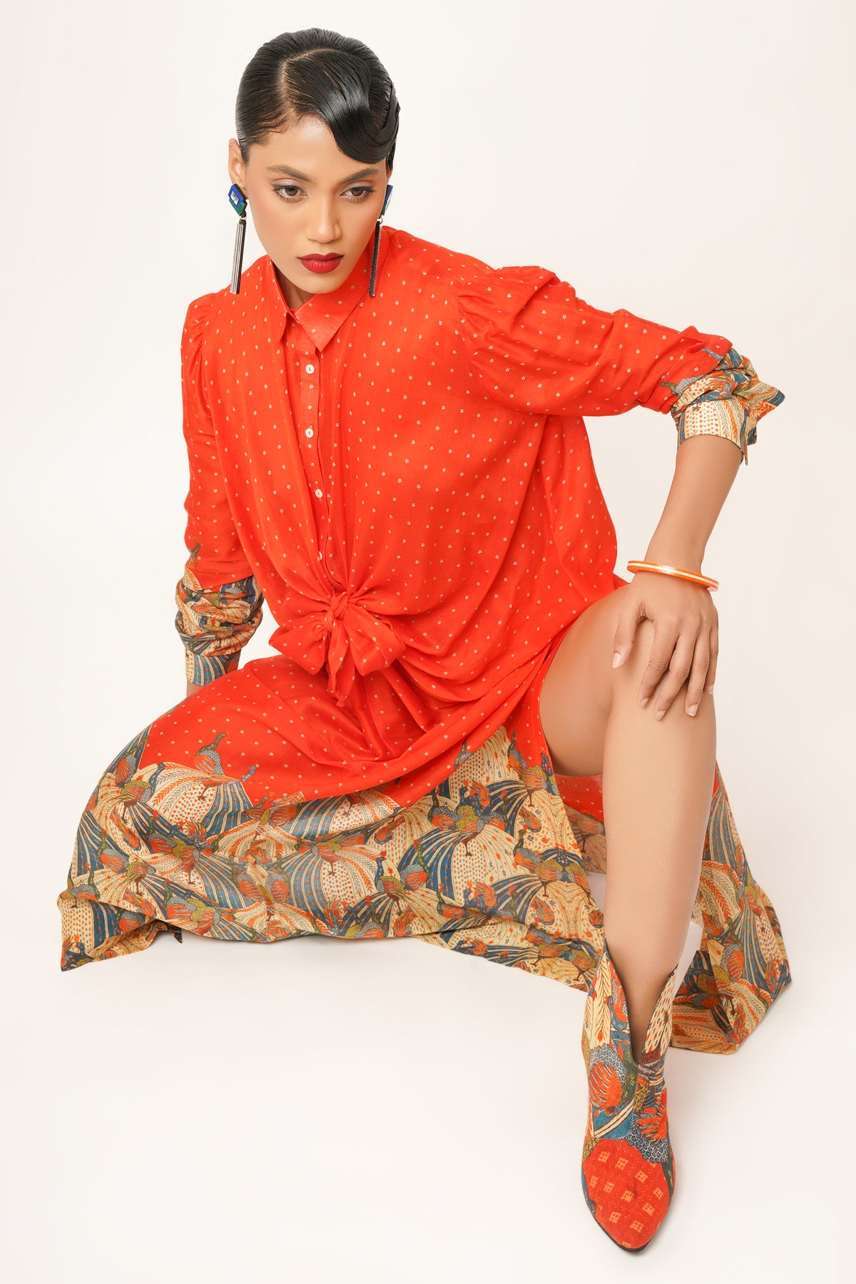 Orange Knotted Co-ord Set
